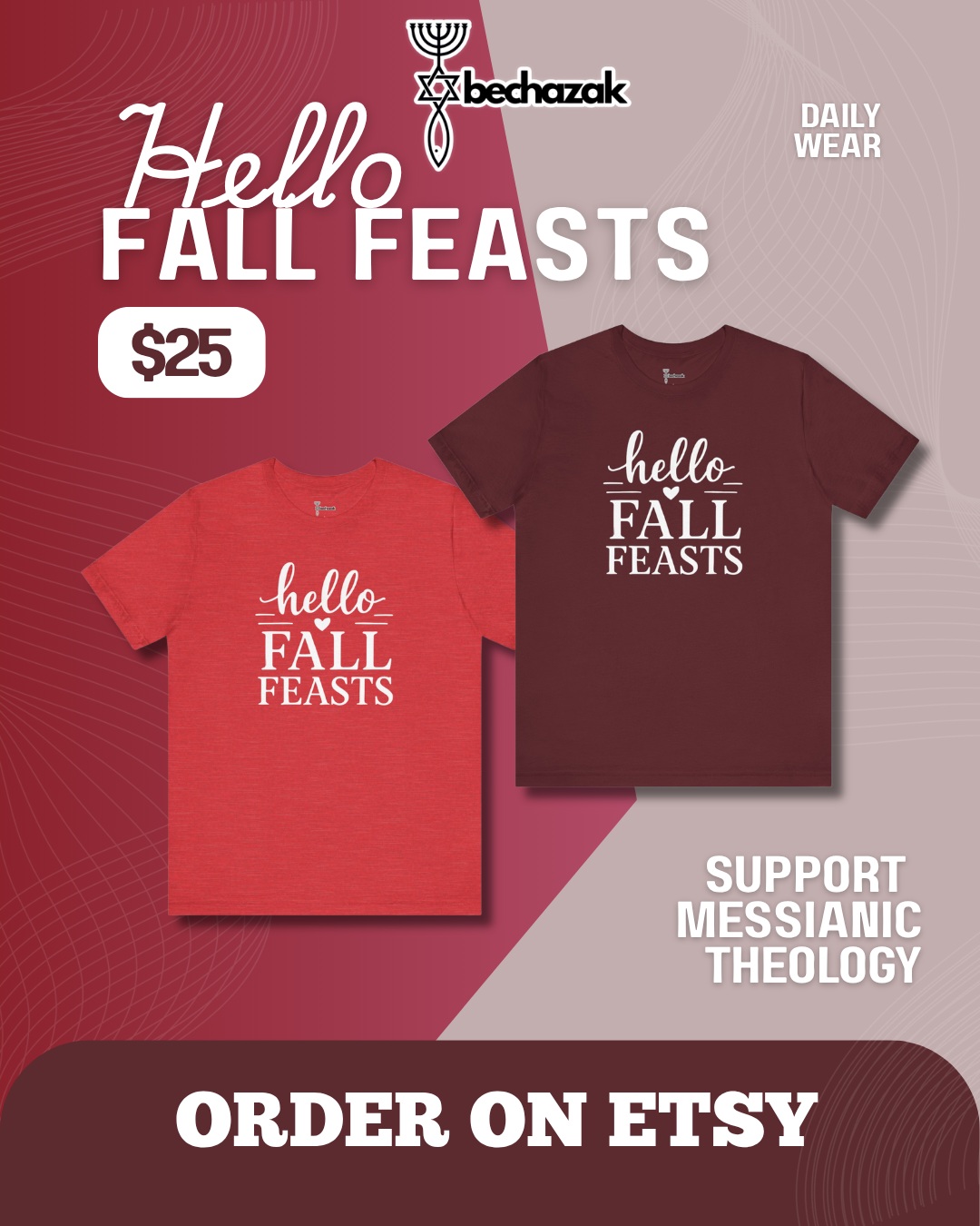 🍂 Fall Feast season is here.
From Yom Teruah to Yom Kippur and Sukkot, the Fall Feasts invite us to remember God’s appointed times, reflect on His faithfulness, and look ahead with hope.
Our Fall Feast design is available on Bella + Canvas tees in multiple colors—and it also comes as a warm sweater for those crisp fall days. Each purchase supports my studies as I pursue my degree as a Messianic Scholar at The King’s University.
Thank you for choosing to wear your faith and support this calling. 🤍
✨ Available now through the link in bio.
#FallFeasts #BiblicalFeasts #TorahObservant #Yeshua #ShopSmall