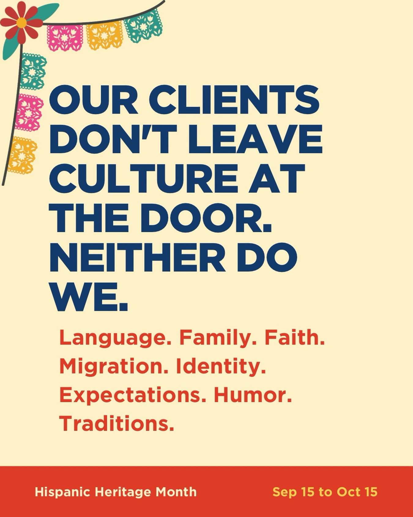 🌟 Celebrating Hispanic Heritage Month! 🌟
This month, we celebrate the rich cultures, histories, languages, traditions, and stories that make our comunidades so vibrant.
At LMHANJ, we honor the Latinx mental health professionals, advocates, students, families, and community leaders who continue to create space for healing, connection, and culturally responsive care.
Our heritage is part of our strength. Our stories matter. And when we come together, we build a healthier future for nuestra comunidad.
Here’s to celebrating where we come from, honoring where we are, and moving forward juntos. Pa’lante!
#lmhanj #hispanicheritagemonth #latinxheritagemonth
