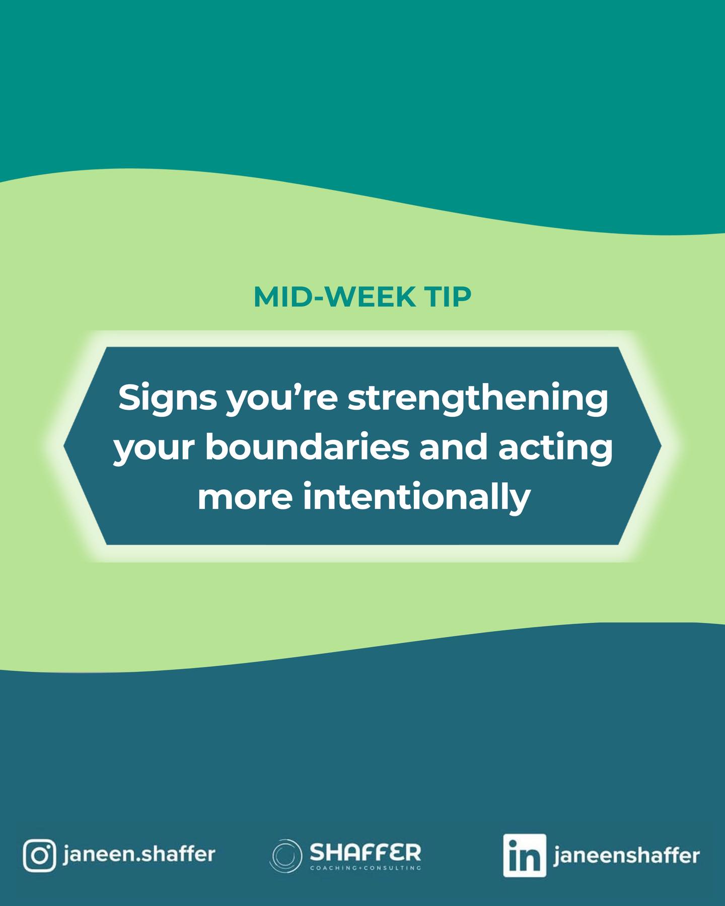 Happy Wednesday! Here’s your Mid-Week Tip: Signs you’re strengthening your boundaries and acting more intentionally:. I hope it sparks a new idea, offers a moment of reflection, or provides something useful to apply this week. #midweektip #leadership #reflection #inspiration