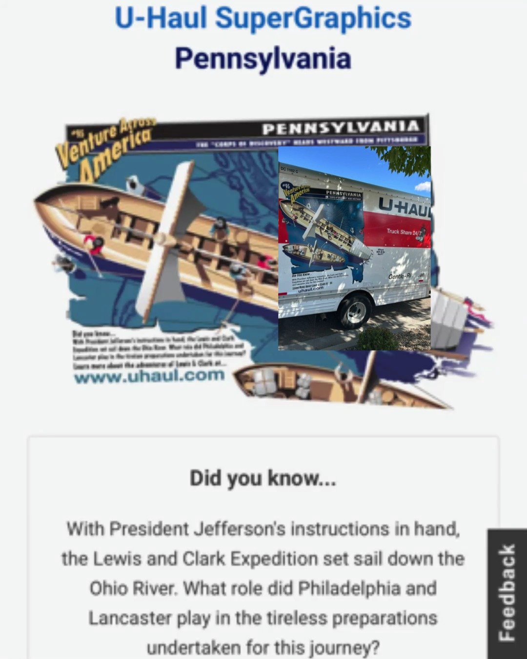 #TBT | Lewis & Clark Rolling Down the Highway 🚚
During the Lewis and Clark Bicentennial (2003-2006), U-Haul put a salute to the Lewis and Clark Trail on the road as part of its Venture Across America SuperGraphics series.
And here’s the fun part — you can still spot these Lewis & Clark graphics on U-Haul trucks today!
👀 Keep an eye out the next time you’re on the highway.
Have you ever spotted the Lewis & Clark U-Haul?
#LewisAndClark #LewisAndClarkTrail #TBT #ThrowbackThursday #LewisAndClarkBicentennial #AmericanHistory