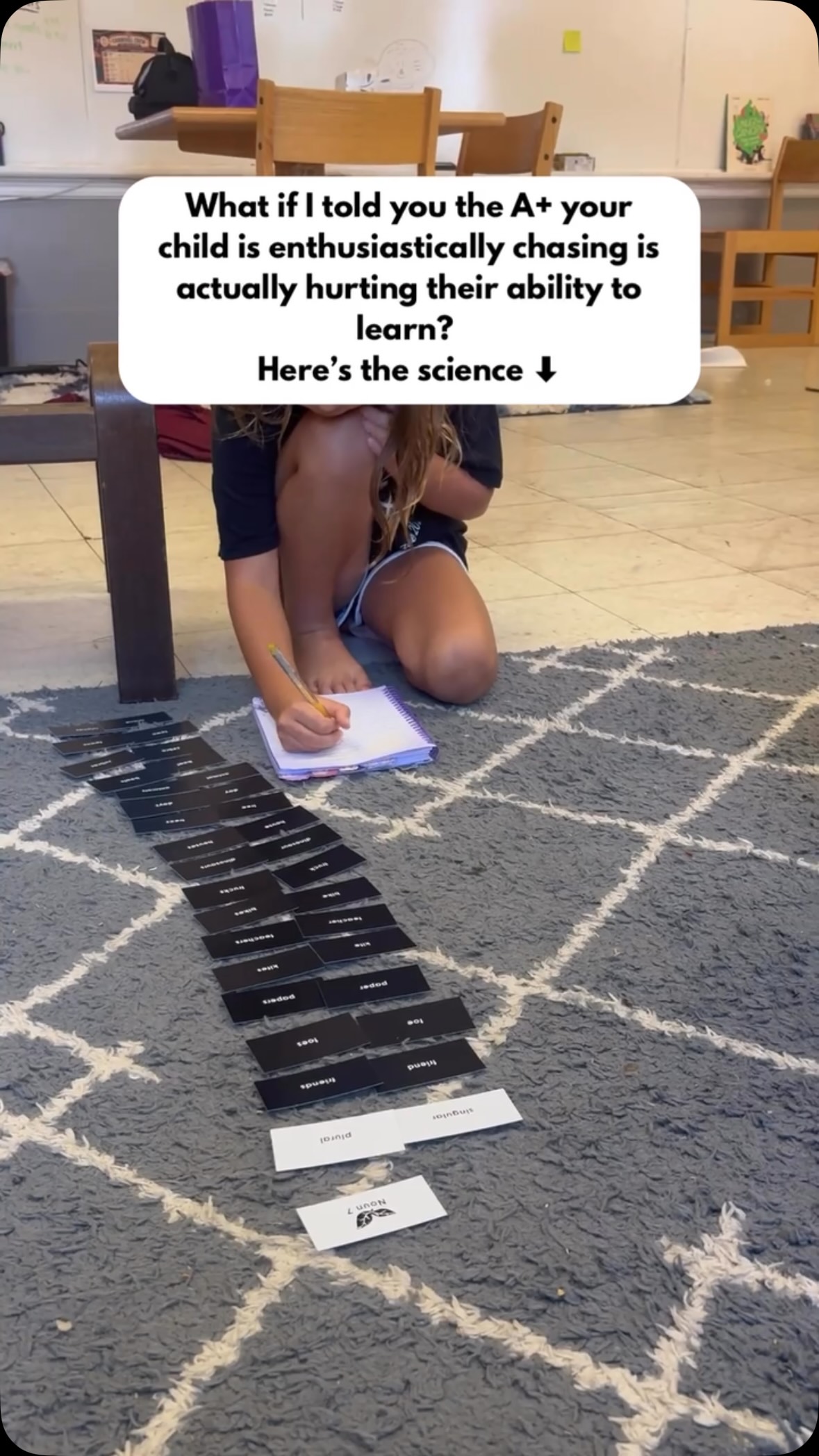 When school becomes very performance-driven, with test after test, the focus becomes about external motivation (a good grade) vs deeper learning that comes through internal motivators.
But the research says that’s not even the worst part...according to decades of resarch on growth mindset, led by Dr. Carol Dweck, when students are too focused on getting As, they become less comfortable with failure and risk.
Perfection becomes the goal, instead of progress Instead of having a growth mindset and being comfortable with challenges and failure, they develop a fixed mindset...which can often lead to an aversion to risk and even difficulty pushing through challenges.
At our school, instead of focusing on perfect grades, we focus on the individual journey of each child. We discourage comparison to others and normalize challenge and failure. Struggle isn’t a sign of weakness, but simply an area to focus more on. This is what truly develops a mentally strong child.
