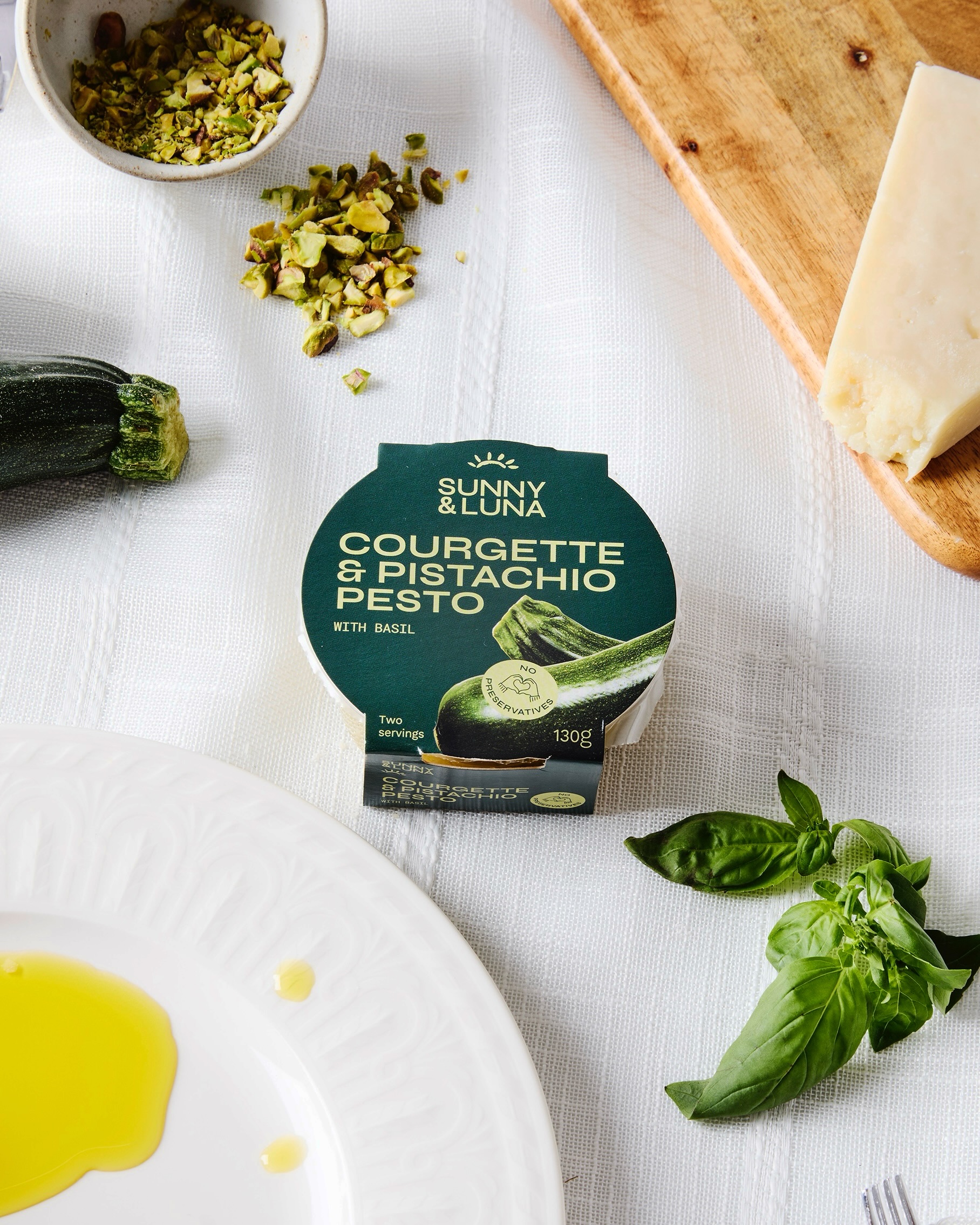Meet the sauces.
Courgette & Pistachio Pesto. Fresh, green, and anything but boring.
Made in Italy with courgette, pistachio and basil, this vibrant pesto is creamy, packed with flavour and ready in minutes. No preservatives, no seed oils - just add gnocchi for a super quick, delicious dinner.