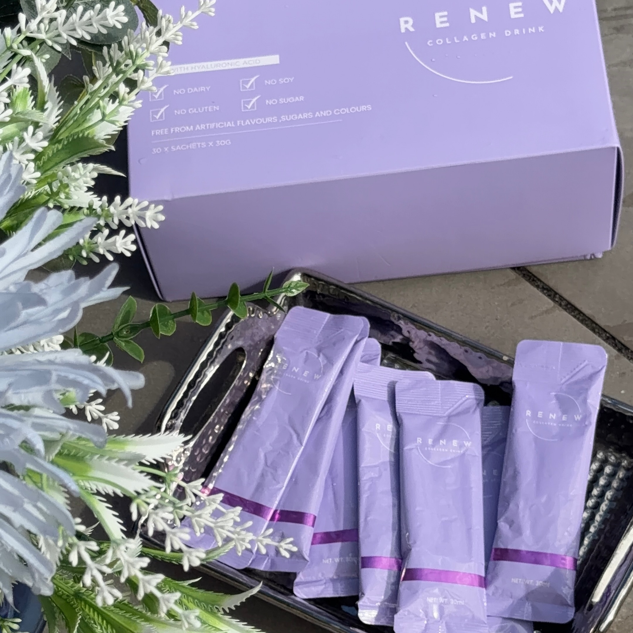 Drinking Collagen daily will assist in rebuilding your collagen levels, with over 8500 MG of Type 1 Hydrolysed Marine Collagen per serving as well as Aloe Vera which helps reduce inflammation which can be beneficial for conditions like acne and eczema, Aloe Vera also improves digestion & promote overall gut health.