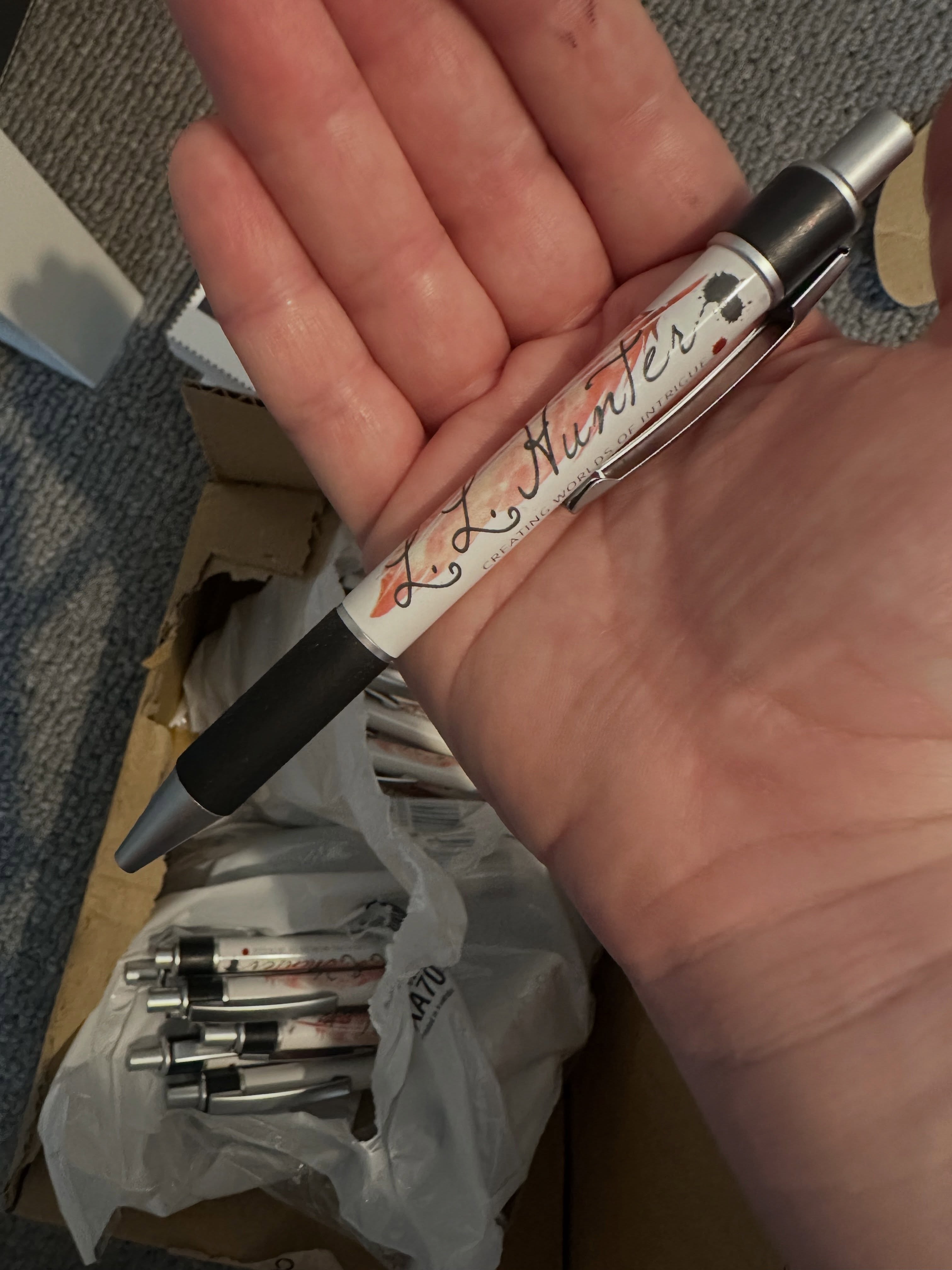 You asked for it, you got it! Pens! 🖊️ we have ALL the pens! Come see me at one of my upcoming signings, buy a book, or buy a signed print book off my website and I’ll give you one! (These are damn good pens from @vistaprintaustralia guys!)