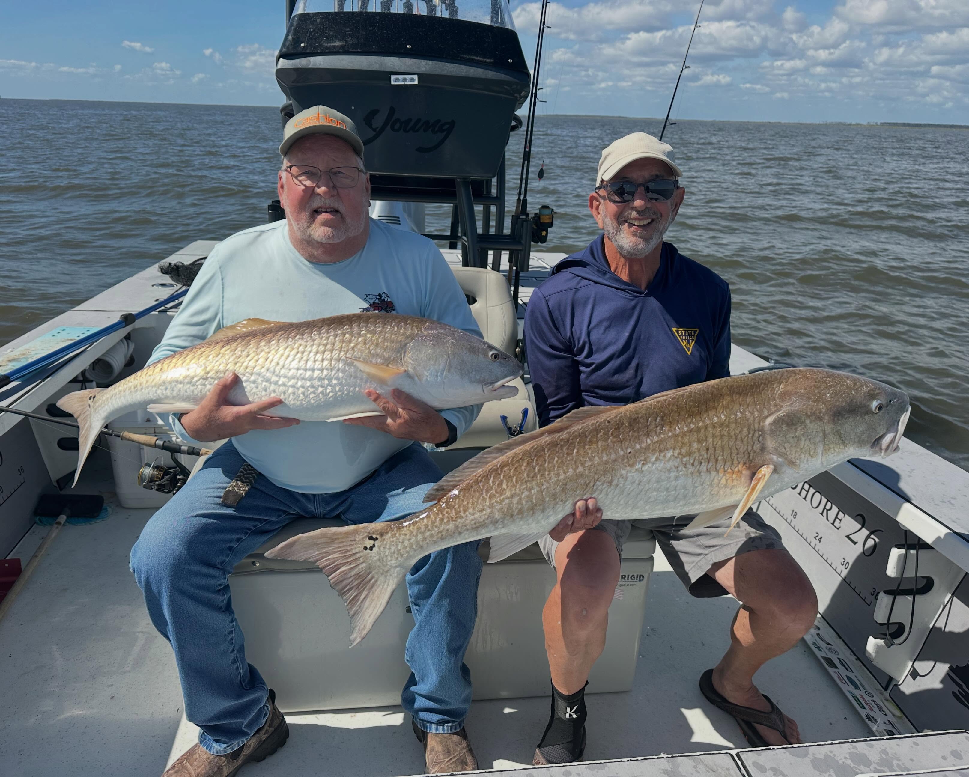 Always a fun day on the water with Ralph and @carlscrivani. The duo landed a 50,47,46and a 45 incher on their round trip Pamlico Bull Red round up. Looking forward to seeing you next Friday , Enjoyed it guys! #bullreds #citation #release #inshorefishing #guidelife