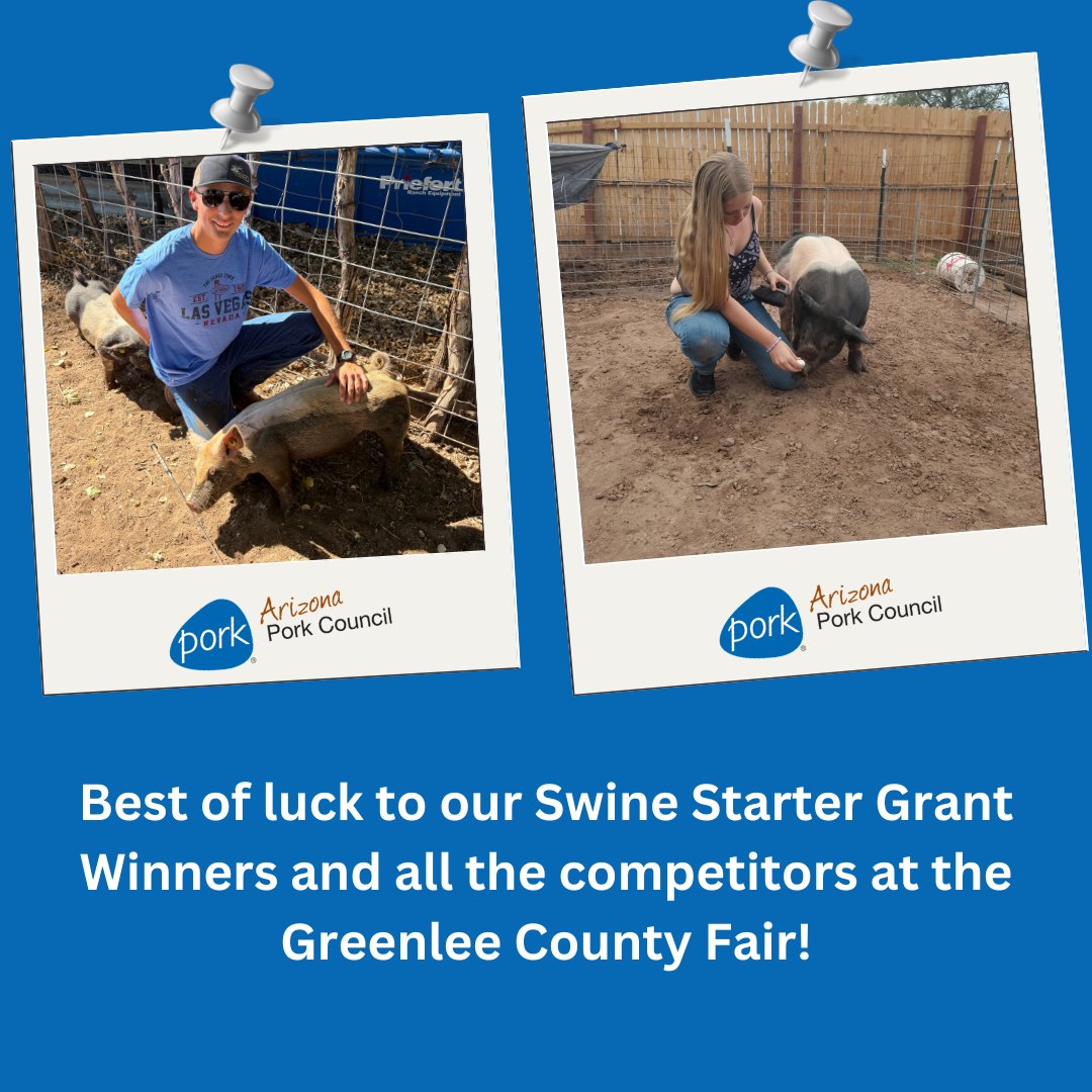 Good luck to our Swine Starter Grant Recipients, Canyon and Skyla, at this week's Greenlee County Fair. We wish all the exhibitors the best of luck in and out of the show ring!