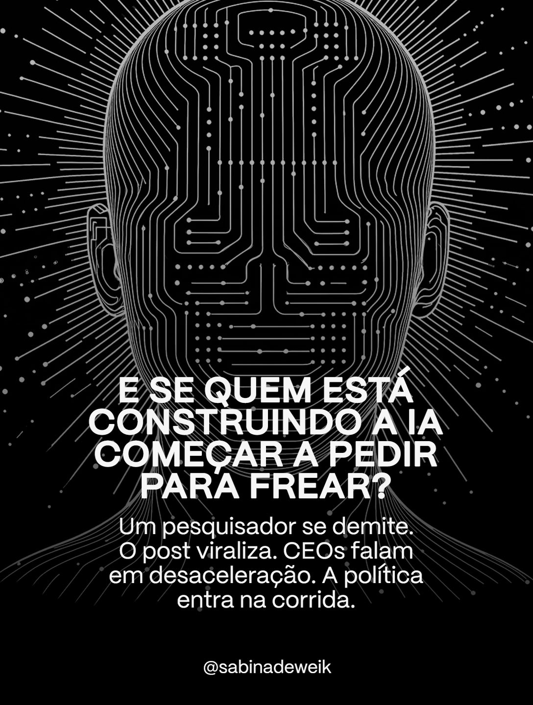 Nos últimos dias, o debate da inteligência artificial acaba de mudar de escala. 📈
Quando pesquisadores, CEOs e governos reconhecem os riscos de sistemas cada vez mais autônomos, mas nenhum dos agentes envolvidos quer ser o primeiro a desacelerar, a corrida deixa de ser apenas tecnológica.
A dinâmica fica cada vez mais próxima de uma corrida armamentista: todos sabem que frear é necessário, mas ninguém confia que o outro fará o mesmo.
E talvez a pergunta mais importante agora seja justamente esta: até onde vamos decidir continuar acelerando?
#SabinaDeweik #IA #tecnologia