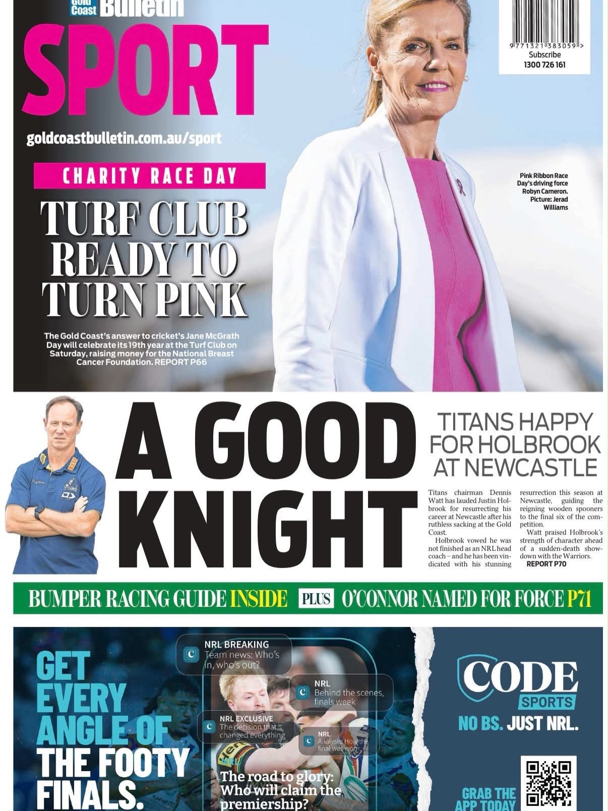💗 NOW THIS IS WHAT WE CALL GOING PINK! 💗
The Gold Coast Bulletin turned on the pink for today’s Sport section - and we couldn’t love it more! 🎀🏇
Even better? They’re shining the spotlight on Pink Ribbon Cup Raceday founder Robyn Cameron, celebrating the story behind an event that has grown into one of the Gold Coast’s most loved fundraising days.
From an idea sparked years ago to a powerhouse community event raising vital funds for the National Breast Cancer Foundation, this is what happens when passion, purpose and an incredible community come together. 💗
Thank you, @gcbulletin, for helping us turn the Gold Coast pink and sharing the story behind the Pink Ribbon Cup.
#pink #pinkribboncupraceday #gcbulletin #goldcoast #racing