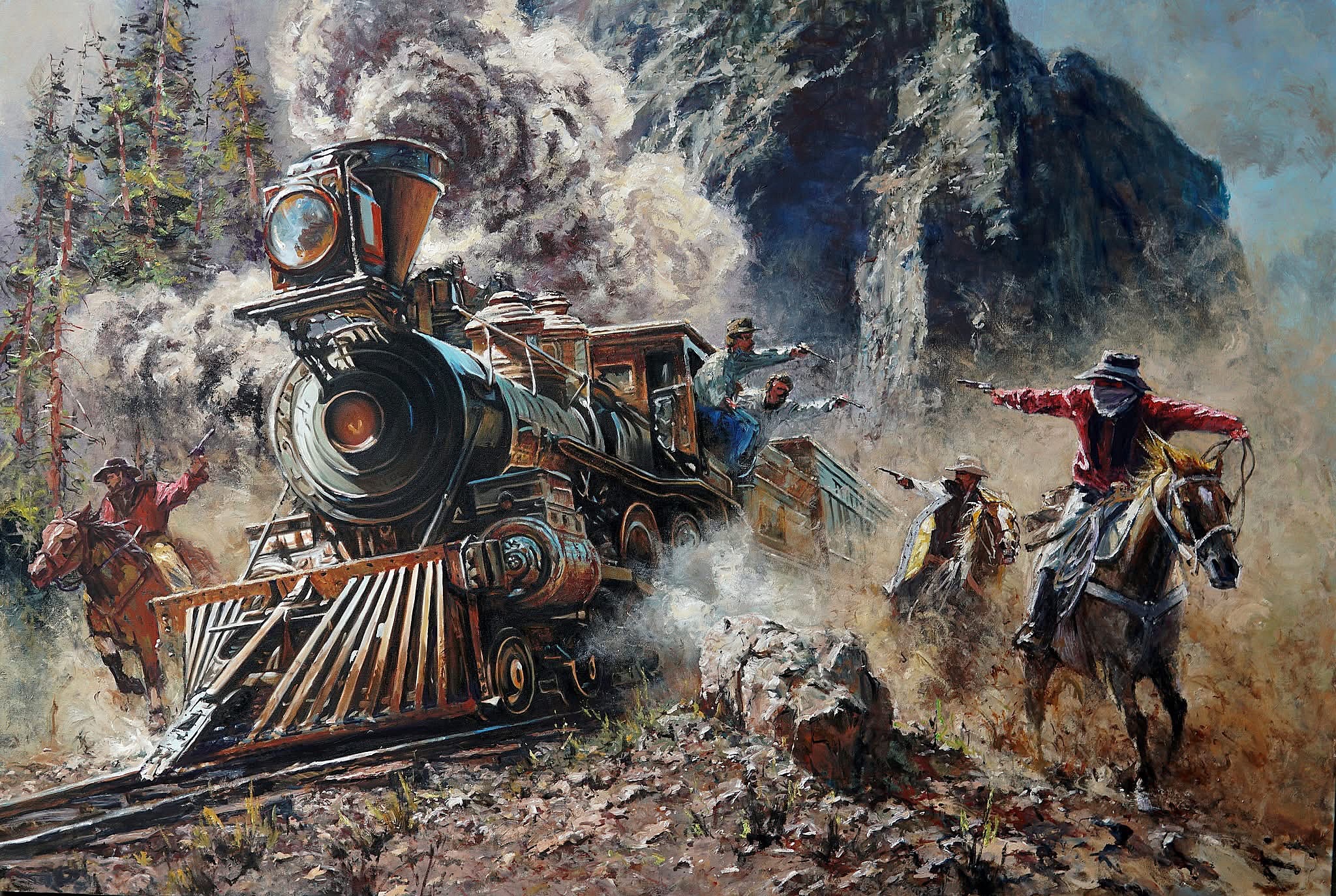 Train Bandits 60 x 48”