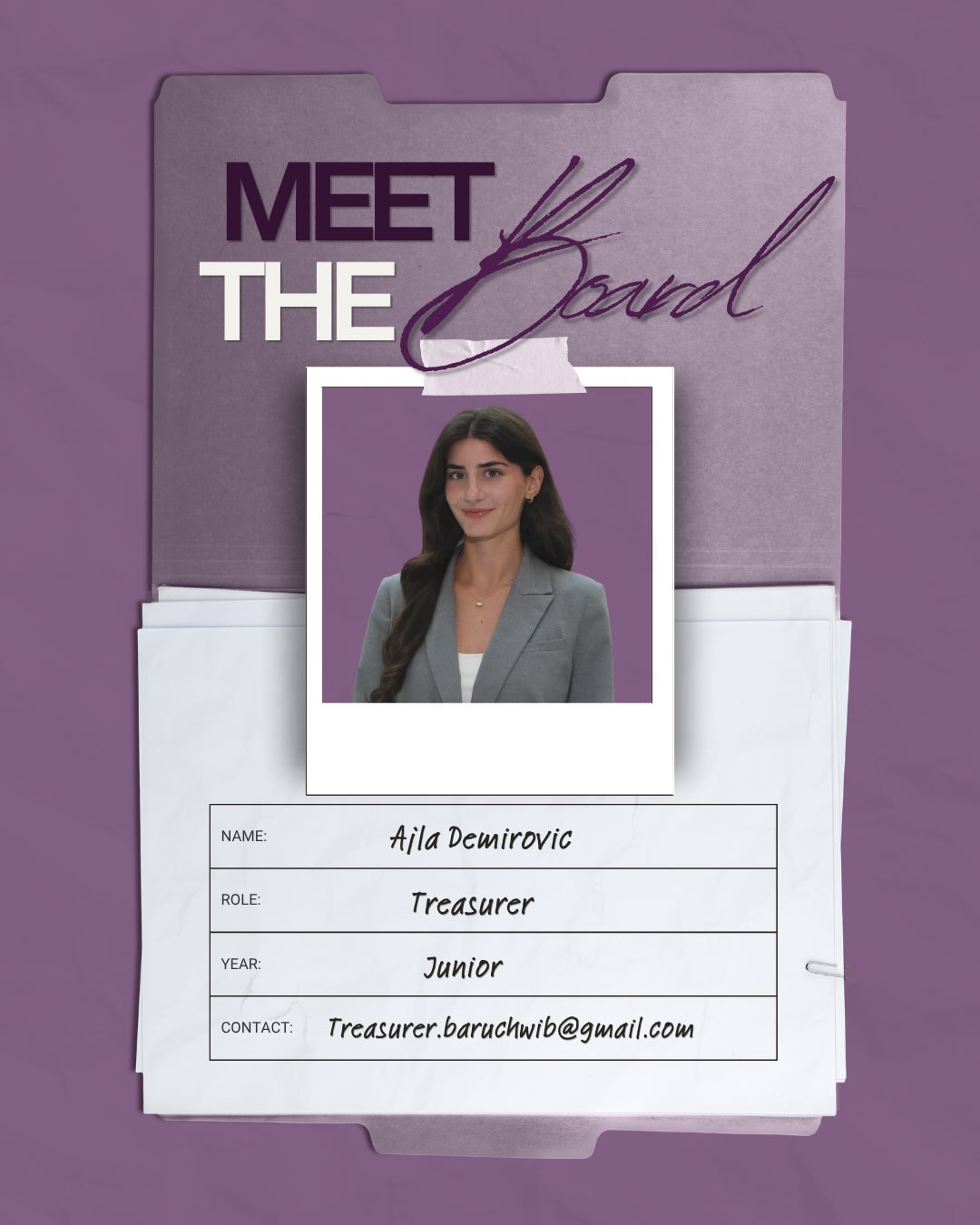 💲 MEET THE BOARD 💲
Introducing our Executive Treasurer, Ajla Demirovic!
As an important part of our Executive Board, Ajla helps keep WIB running smoothly by managing the financial side of our organization and supporting everything we have planned throughout the year. Her organization and dedication help turn our board’s ideas into experiences our members can enjoy! ✨
We couldn’t be more excited to have her helping lead WIB into another incredible year!
Swipe through our Q&A to get to know Ajla and learn more about the person behind the position! 💗
@ajlad_28