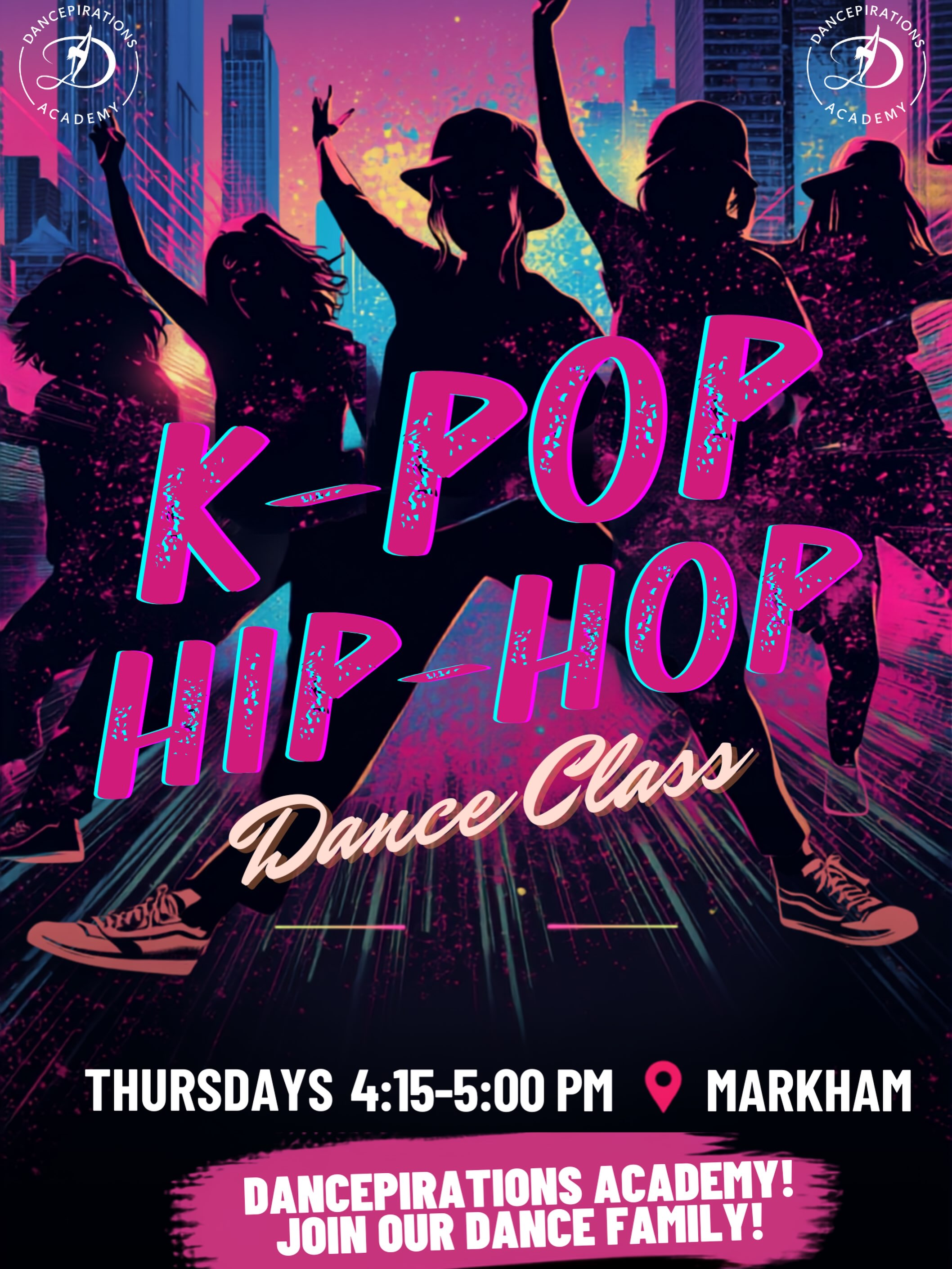 K-POP HIP-HOP CLASS!! FREE TRIAL!!
Love K-pop? Come dance, learn fun choreography, and bring your favourite songs to life!
📍 Dancepirations Academy | Markham
🗓️ Thursdays
⏰ 4:15–5:00 PM
Perfect for dancers who love K-pop, hip-hop, and learning the latest choreography!
Register today and join us on the dance floor! Email or visit our website!