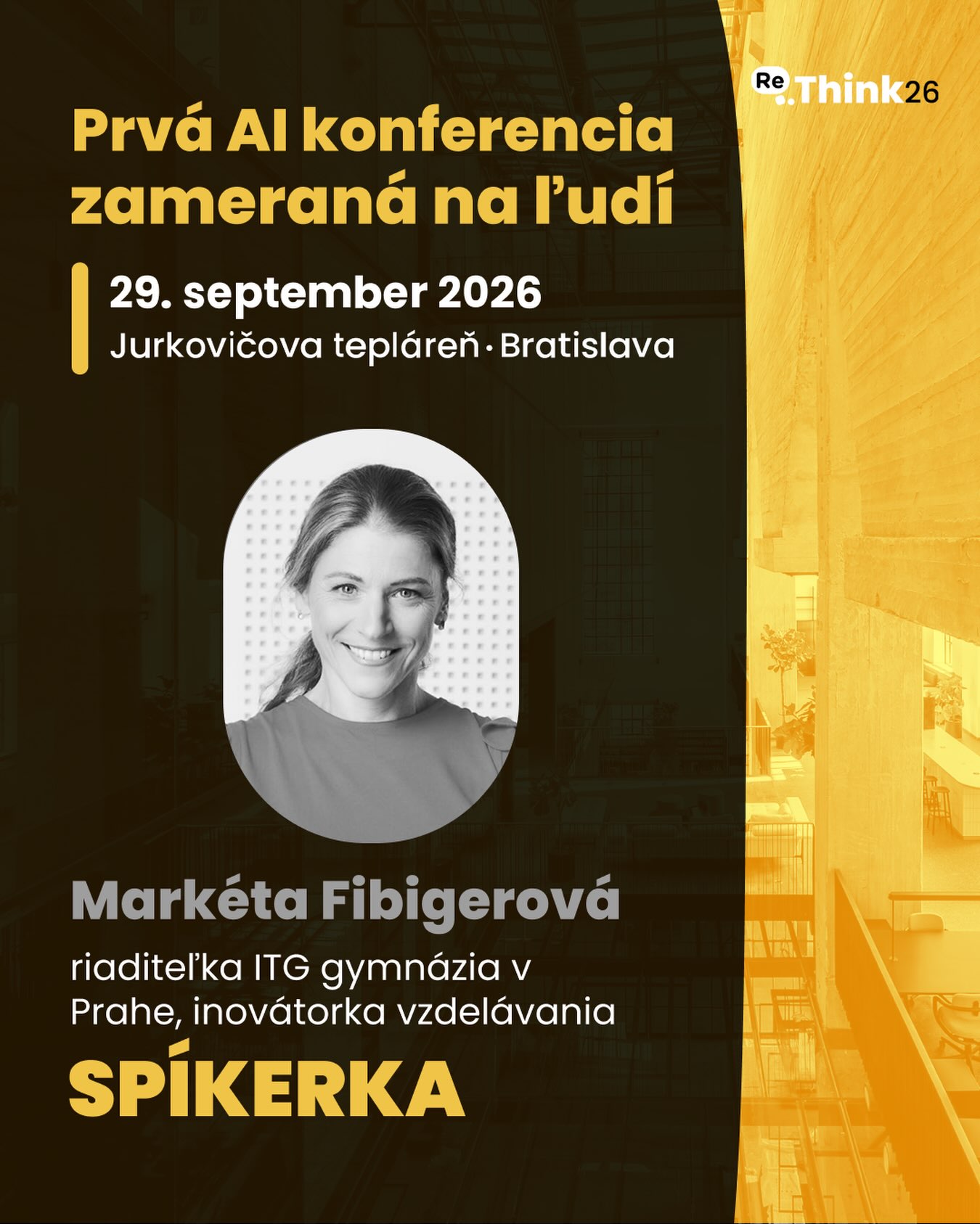 💻 ReThink 2026 = první AI konference zaměřená na lidi. 🙍♂️ 🙍♀️
👉 U příležitosti 10. výročí otevírá Akadémia kritického myslenia diskuzi o tom, jak umělá inteligence mění způsob, jakým přemýšlíme, učíme se, pracujeme a rozhodujeme.
🔝 Na jednom místě se setkají odborníci z oblasti neurovědy, vzdělávání, technologií i byznysu, aby společně hledali odpovědi na otázky, které přináší éra AI.
Na tuto konferenci byla pozvána i naše ředitelka Markéta Fibigerová, která společně s Tomasem Druckerem a Annou Jančovou vystoupí s tématem:
Jak připravit děti na život v hybridním světě?
👉Paní ředitelka se těší, že diskuze s panem Druckerem nebude jen filozofická, ale i technická vzhledem k jeho backgroundu! 😎
Další významné osobnosti současného světa, které na konferenci vystoupí také, například bývalá slovenská prezidentka Zuzana Čaputová nebo Anne-Laure Le Cunff, PhD – neurovědkyně, autorka knihy Malé experimenty a jedna z nejoriginálnějších myslitelek současnosti.
Kdy a kde?📍 Jurkovičova tepláreň, Bratislava 📅 29. září 2026