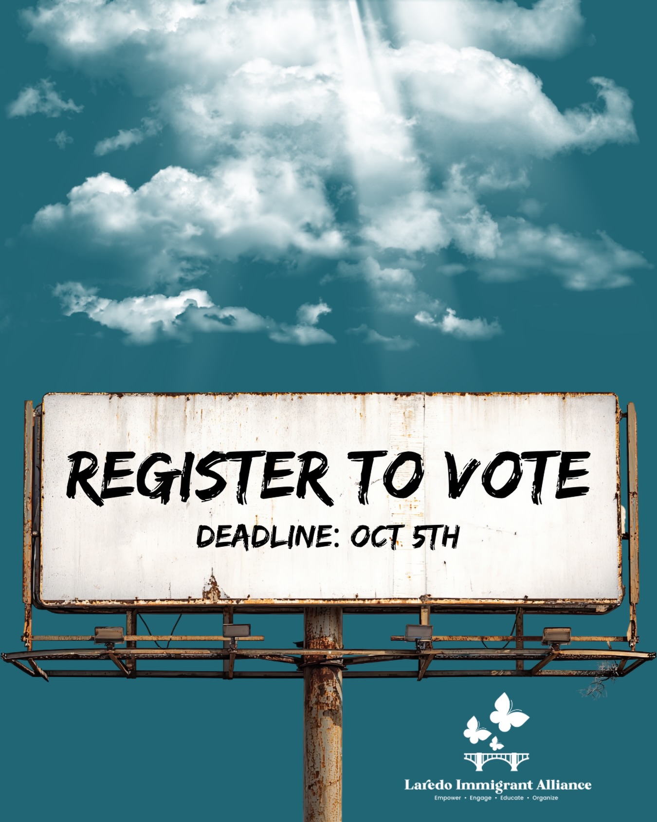 Lone Star State: You have until October 5th to register to vote. Remember, your voice matters.
#vote #voterregistration #lonestarstate #earlyvoting