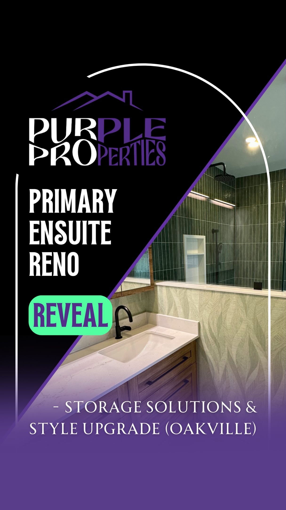 We didn’t even film the beginning of this one… then we saw how it turned out. 👀
So we had to come back.
This Oakville primary ensuite belongs to repeat clients who have been part of the Purple Properties family for seven years. We’ve worked throughout their home, inside and out, and this time the challenge was their bathroom.
The wish list was ambitious:
More storage. A bigger shower. Keep the jetted tub. And somehow make everything feel more open.
Challenge accepted.
We introduced a custom @vanicomaronyx vanity with an intentionally offset sink — creating better clearance at the entrance while unlocking significantly more storage.
Then some careful planning allowed us to fit a 50” shower AND a 30” × 60” @bainultra air-jet tub into the same footprint.
Half walls gave us somewhere to integrate the tub controls while keeping glass above for an open sightline. Inside the shower, we added a bench, handheld and rain shower — with enough room to actually enjoy it.
And then came the personality.
Beautiful tilework. @saranatile
Rich green tones.
Statement wallpaper @euro.home.decor
Warm wood cabinetry.
Layers of detail that took the room from simply functional to something special.
Because maximizing a bathroom isn’t always about making it bigger.
It’s about making every inch make sense.
Save this if an ensuite renovation is on your wish list.
Ready to rethink your bathroom?
Visit purpleproperties.ca to explore our completed transformations, before-and-afters and client testimonials — and request your free renovation quote today!✨🛁💟
.
.
.
#PurpleProperties #TransformingRealEstate #BathroomRenovation #BathroomRemodel #TorontoHomes