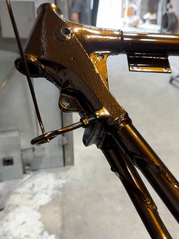 WHISKEY BRONZE 🥃 @prismaticpowders Custom Built Chopper Frame @chopper__barn
