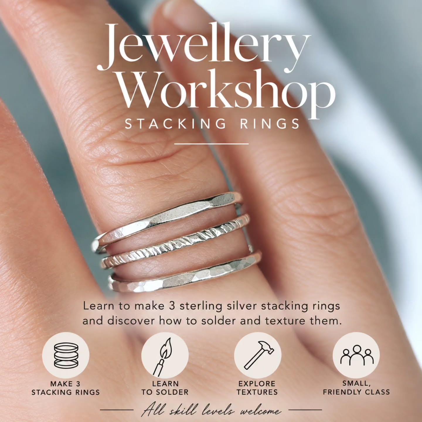 I have 2 spaces available for the stacking ring workshop next weekend (Sat 26th Oct). You can book on my website or send me a message.