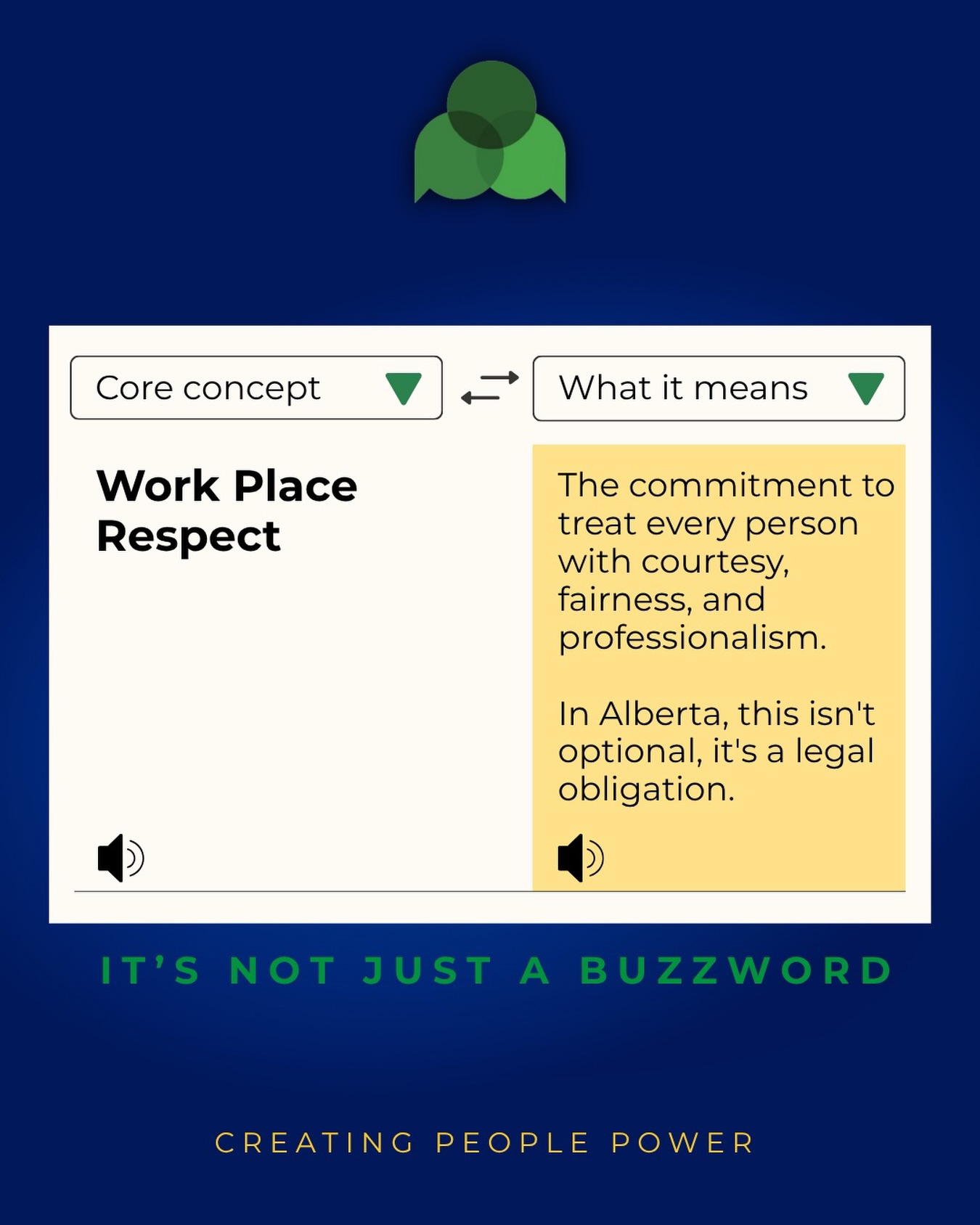 Respect in the workplace isn’t just a nice-to-have — it’s a legislative requirement. As an industry leader in workplace respect, Creating People Power is here to guide you every step of the way.
From compliant policies to a culture of respect, we help businesses navigate the legal landscape, build stronger workplaces, and give your teams the tools and confidence to talk about the awkward, uncomfortable, and tough stuff.
Let us help you stay ahead and ensure your business meets the standard.
📞 Book your FREE initial consultation — by phone or Zoom — and let’s design a solution tailored to your goals.
➡️ Learn more about how we can support your team
📧 michelle@creatingpeoplepower.ca | 📞 780-701-2990