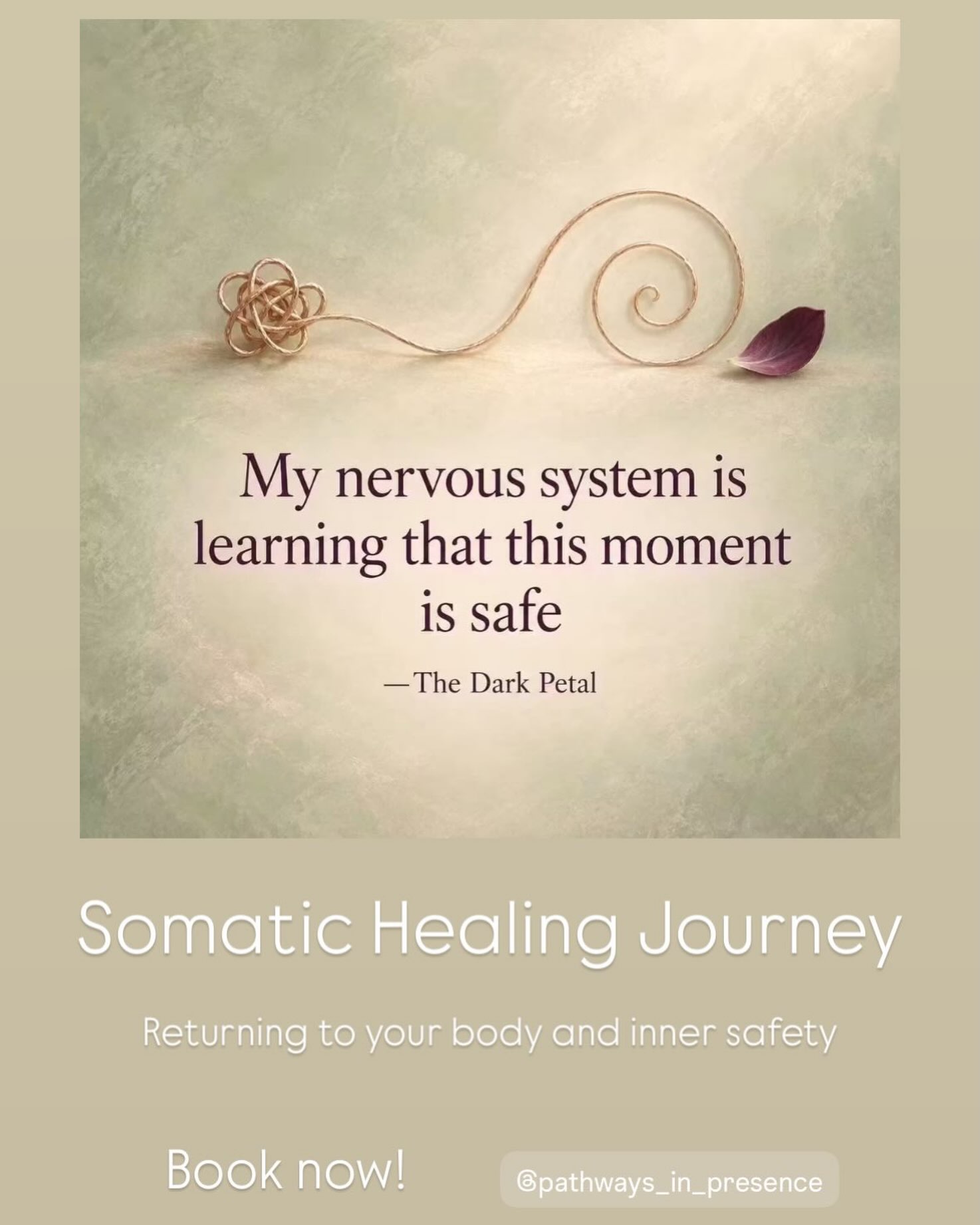 •1 session $100
•5 session package $450
With this price until November ❗️
🥰and, exciting news! Somatic healing sessions available soon also on Wellness on Whyte ‼️‼️
So looking forward to starting this deep, inner healing journey with you.
A homecoming, return to your original You, your body and true safety
@wellnessonwhyte