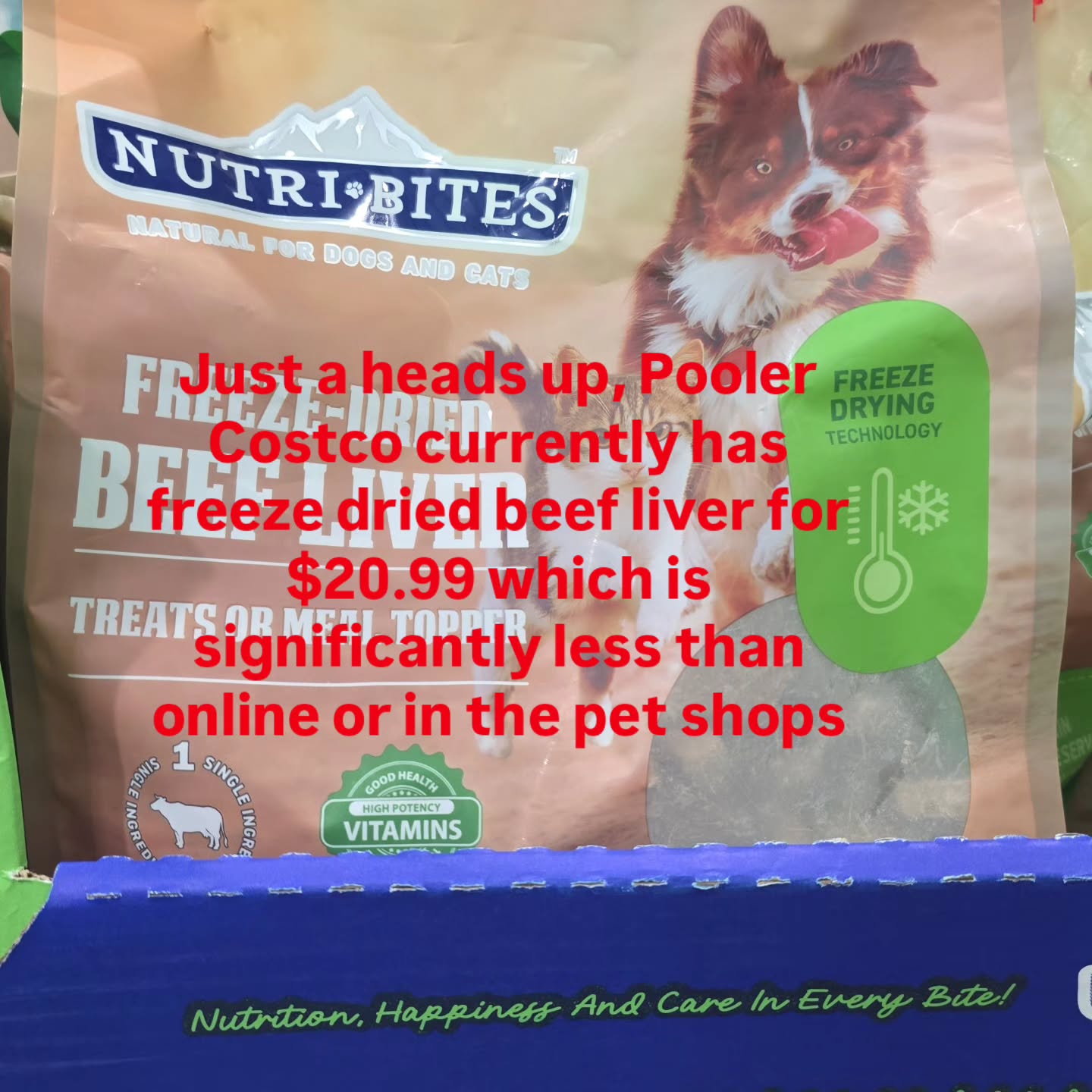Just a heads up, Pooler Costco has freeze dried beef liver for $20.99 which is significantly less than online or in the pet shops