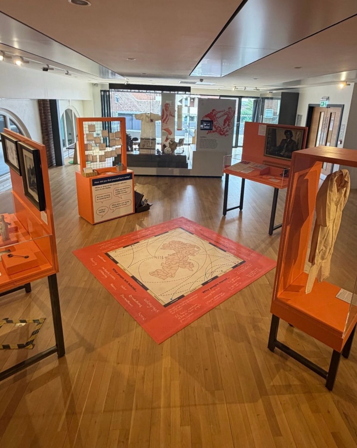 It’s not often we get to fabricate and finish some display cases in orange but you’ll be surprised to hear we actually suggested to play away from blue for a change and go for something brighter and bolder for this beautiful touring exhibition.
@northhertsmuseum This week we are proud to open the Connecting Collections exhibition.
This exhibition has been curated by local people in North Hertfordshire from global majority backgrounds and is one outcome of the museum’s Connecting Collections project.
Through ten weeks of workshops, participants engaged in activities that aimed to steer change at the museum, exploring the museum collection to find objects they felt personally connected to, then choosing an item to display.
The exhibition also includes an engaging graphic that represents histories from our participants on their journeys to North Herts - we want to hear your stories too - come and add to the display.
Film students from North Hertfordshire College have produced a fantastic short film that gives a behind the scenes look at the project. Next time you come and visit the museum make sure to head upstairs to the Terrace Gallery and have a look around.
Thank you to everybody below who has helped make this project and exhibition a reality, especially our incredible participants.
Esmée Fairbairn Collections Fund and @museumsassociation @hertfordshiremind @northhertscollege
@nhacc_uk (North Herts African and Caribbean Community)
@nhmef98 (North Herts Minority Ethnic Forum)
@outofthebluefabrications
Chevon Hylton Designs