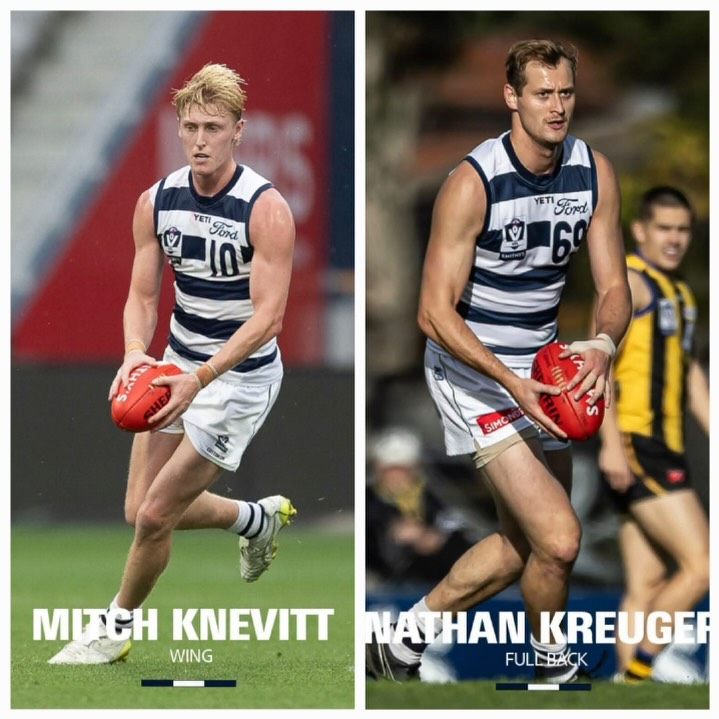 All the very best to Grovedale Tigers Mitch Knevitt & Nathan Kreuger who are playing in the VFL Grand Final tomorrow. Both made the 2026 VFL Team of the Year & now get the opportunity to add premiership medallions. Go well boys! 🐯