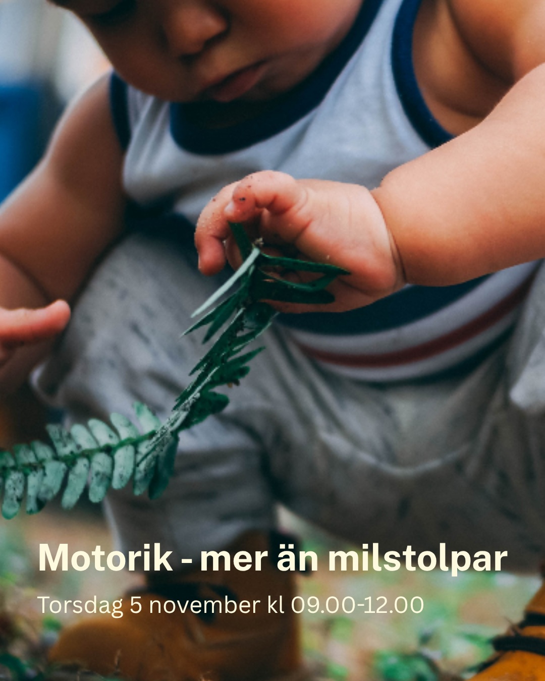 Motorik – mer än milstolpar 👣
Ju mer jag lär mig desto mer fascinerad blir jag av barns motorik 👶🏼 Hur barnet använder sina rörelser, hur vi kan påverka den och vilka förutsättningar motoriken är för barnets problemlösning och lärande. Detta vill jag dela med mig av, för vi måste bli fler motorikambassadörer 😊
Torsdag 5 november, kl. 09.00–12.00, bjuder jag därför in till den digitala halvdagsutbildningen "Motorik – mer än milstolpar". Här kommer vi att prata om vad motorik är, vad som är typisk och atypisk motorisk utveckling, och tidiga tecken på motoriska svårigheter.
Utbildningen passar dig som möter spädbarn och små barn i ditt arbete som barnhälsovård, barnsjukvård, habilitering och andra verksamheter.
🔗 Länk i bio för fullständig info och anmälan
Hoppas vi ses!
Kine 🌱