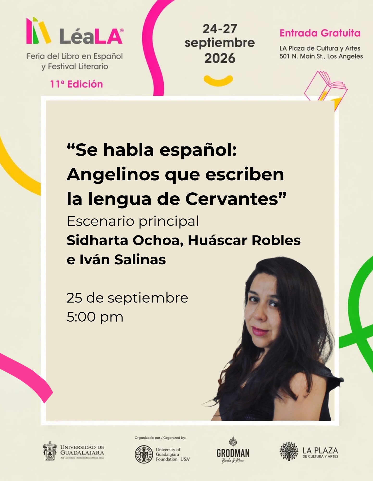 Nos vemos el próximo viernes en @festival_literario_leala en Los Ángeles para platicar de literatura en español escrita en esta ciudad y de las apuestas recientes ❤️
¡Los esperamos!
Con huascar.robles, @el_ivanooo y @sidhartao 🙌🏻