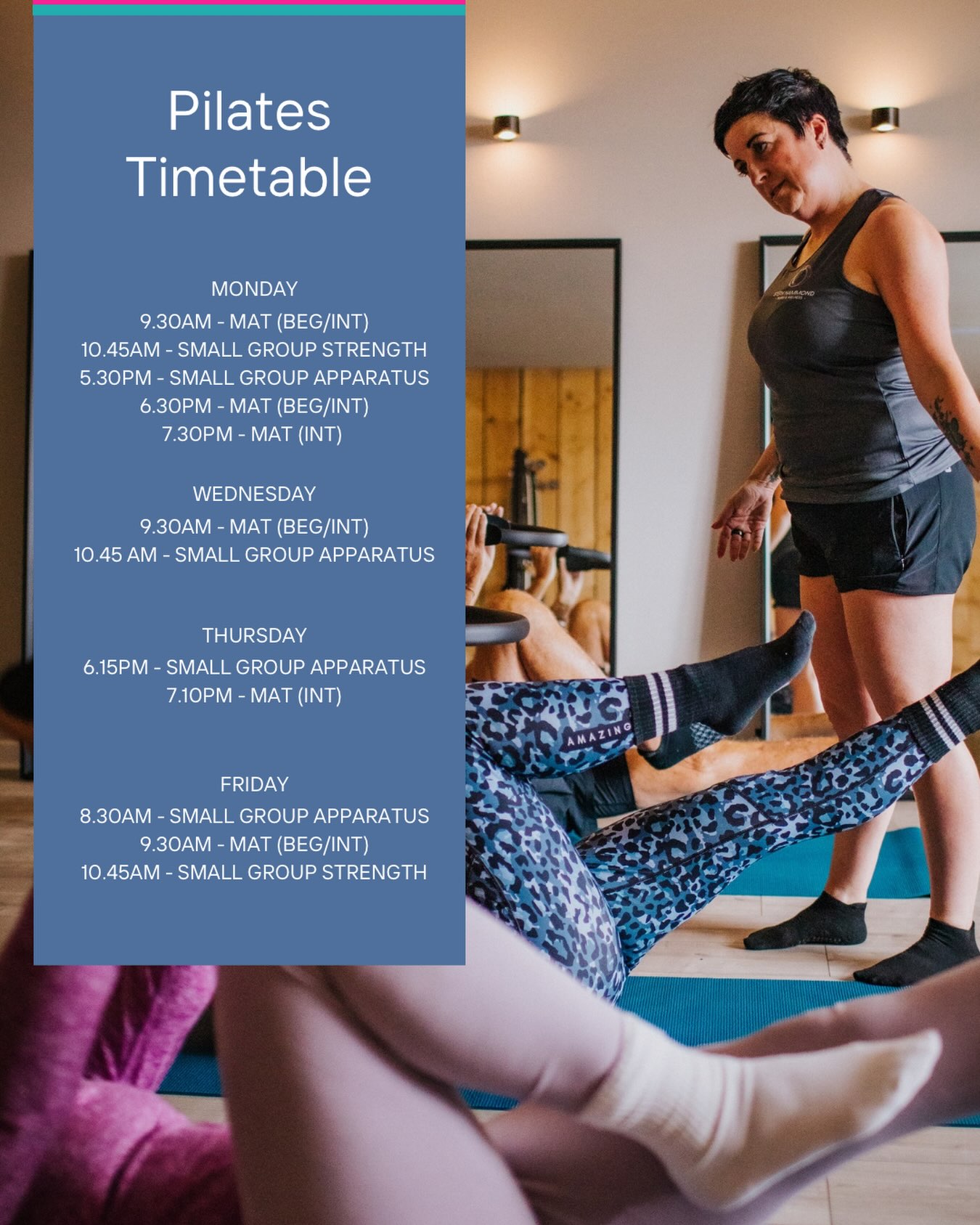 🍂 THE AUTUMN TIMETABLE IS HERE! 🍂
A new season, a fresh timetable — and plenty of ways to keep moving, getting stronger and enjoying your Pilates this autumn.
Whether you love your regular Mat Pilates, want the extra attention and variety of Small Group Studio Sessions, or you’re ready to take your Pilates practice further, there’s something for you.
✨ Pilates Mat
Beginners / Intermediate and Intermediate classes, with plenty of options to work at the level that’s right for you.
✨ Studio Pilates Apparatus
Small-group sessions using the full range of Pilates apparatus — Reformer, Cadillac, Wunda Chair, Barrels and more. Choose from Foundations or Progressions depending on your experience.
✨ Studio Pilates Strength
Pilates + weights + resistance in a varied, full-body circuit. Expect plenty of individual coaching — and be prepared to work hard!
🍁 PLUS — Beginners Apparatus
If you’ve been wanting to try Pilates apparatus but aren’t quite sure where to start, the next 4-week Beginners Apparatus Course starts on 8th October at the new 6pm time, making it easier to fit in after work.
All of my Small Group Studio Sessions have a maximum of just 7 people, Mat classes have 10 people, so there’s plenty of individual attention, support and opportunities to adapt or progress your exercises.
The new Autumn timetable is now live and bookings are open. 🩷
Have a look, find your class and come and join us this autumn!
DM me AUTUMN for more details or check out www.stephhammondpilates.com (link in bio)
📸 @binkynixon