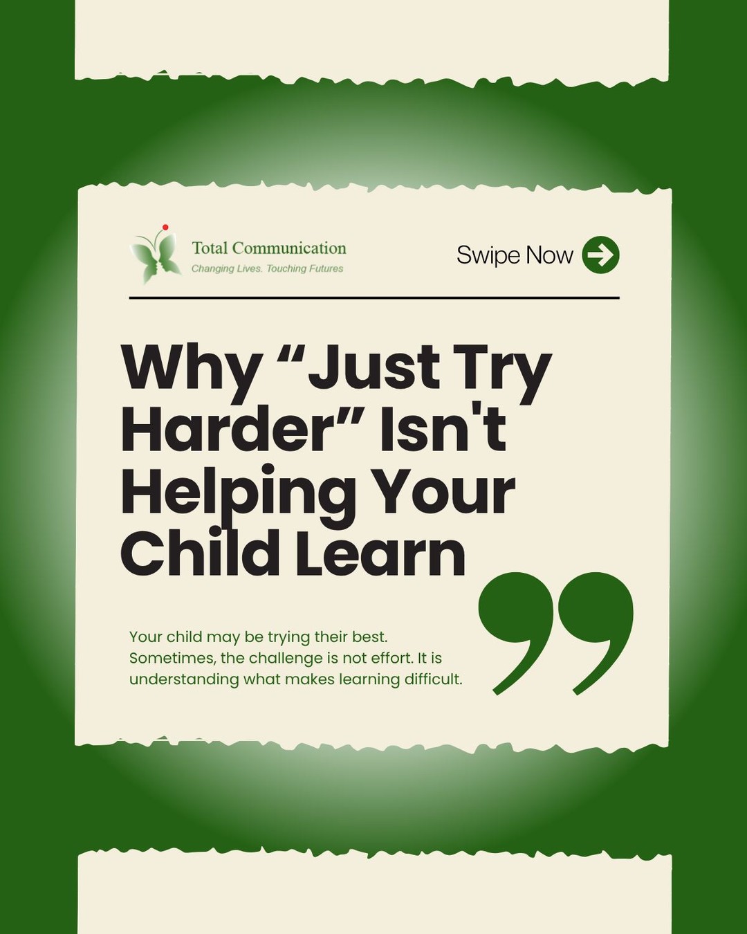 What if “try harder” isn't what your child needs to learn better? 👀
A child can understand the lesson and still struggle to follow instructions, remember steps, start tasks, or finish homework independently.
Struggling doesn't mean your child isn't trying.
Attention, working memory, language comprehension, and literacy skills can all affect how easily a child learns.
With the right strategies and support, children can build skills, confidence, and independence over time. 💚
If you'd like to better understand what may be making learning difficult for your child, we'd love to connect.
📞 +65 9115 8895
🌐 www.totalcommunication.com.sg
#LearningSupport #EducationalTherapy #ChildDevelopment