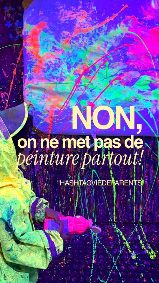 Ici, c’est exactement tout le contraire!
On a testé @colorebox_lausanne :
de la peinture, une grande toile et surtout le droit de lancer, éclabousser, étaler et expérimenter comme on veut. Ballons, raquettes, cordes, brosses: tout devient un outil pour créer. Et avec les couleurs fluorescentes, l’expérience devient encore plus canon sous les lumières UV.
On rigole, on se défoule et surtout, on crée une œuvre en famille qu’on peut ensuite ramener à la maison. Une sortie vraiment différente avec les enfants et un souvenir qui, pour une fois, ne restera pas uniquement dans notre téléphone.
📍 Tu peux tester Colore Box en famille à Lausanne, Genève, Zurich, Berne et Martigny.
🎁 Et avec le code "viedeparent" tu profite de -10% lors de ta prochaine réservation!
Alors, qui serait partant pour une bataille de couleurs fluo en famille ?
Sauvegarde ce Reel pour ta prochaine sortie et dis-nous en commentaire dans quelle ville vous iriez pour ce moment de folie en famille ! 👇
#viedeparents #ColoreBox #sortieenfamille #suisseromande