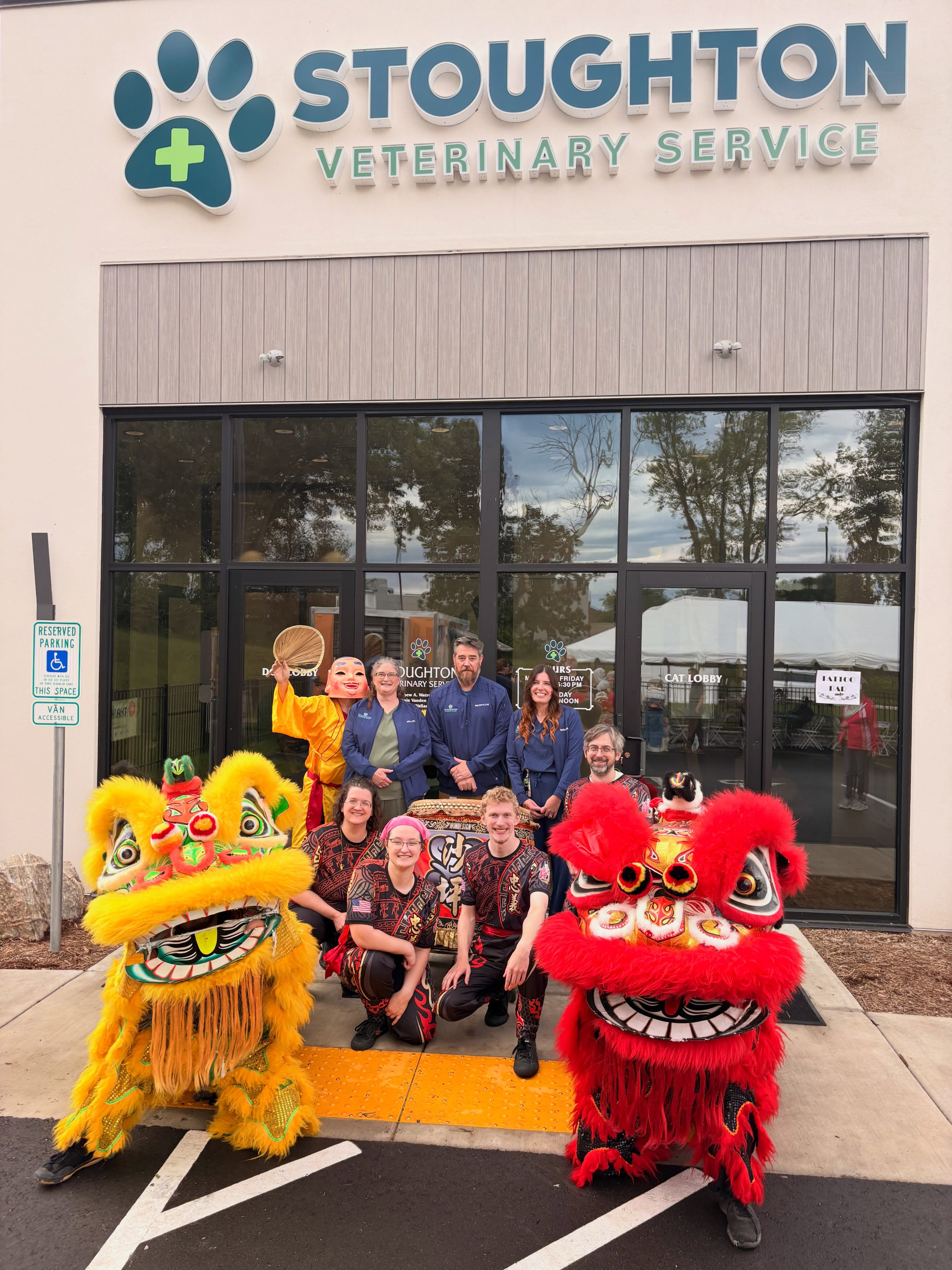 We had an amazing time at the Grand Opening of Stoughton Veterinary Service in Stoughton, Wisconsin! What an amazing facility and staff! Thank you so much for having us help you celebrate this awesome new location! #stoughtonvet #zykfa #liondance #grandopening #stoughtonwi