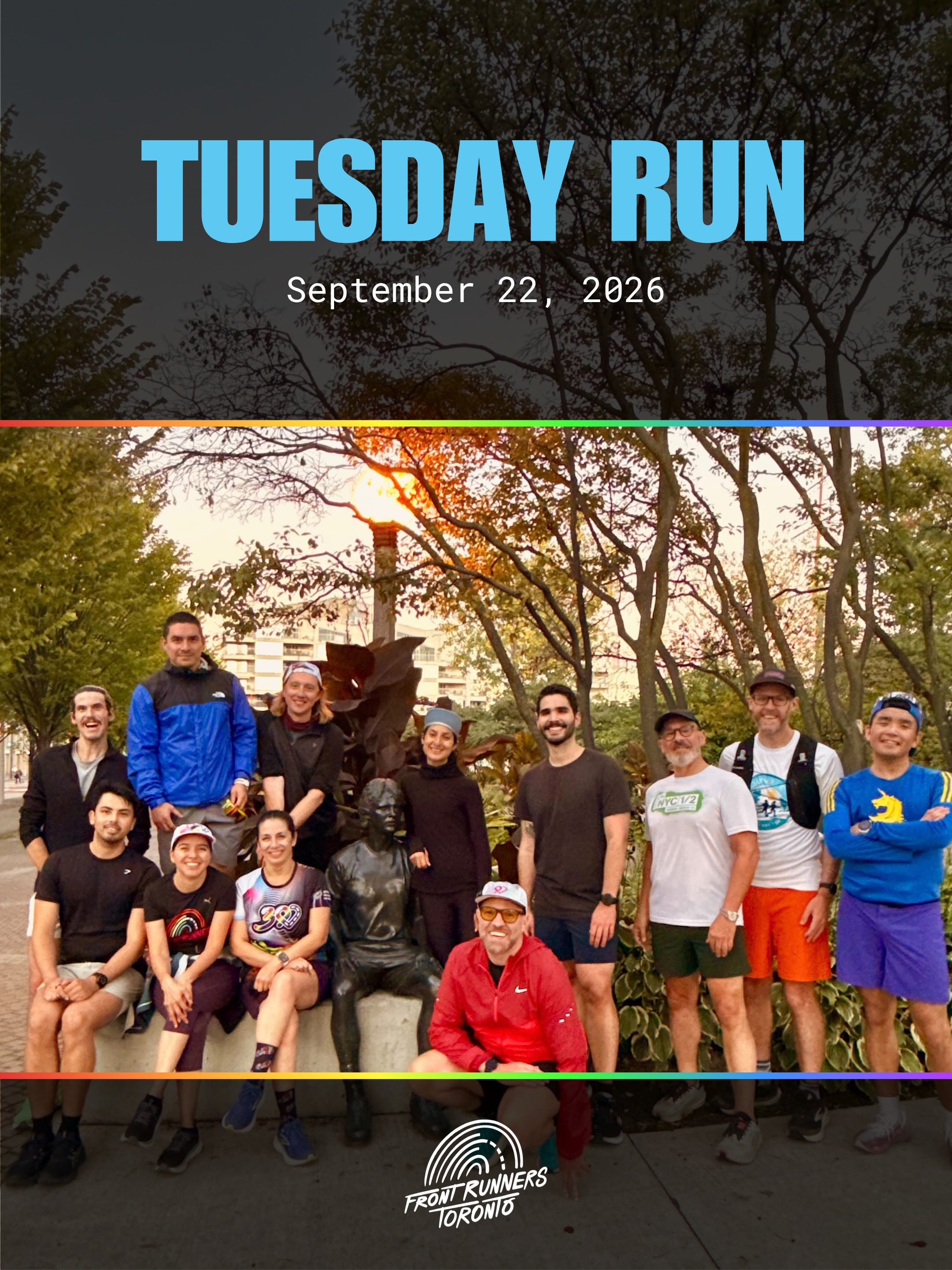 Tuesday run 🏃♂️🍂
First Tuesday run of Fall 2026 and yep… it’s officially getting chiller out there 🥶🍁
We took a special route down to the Terry Fox Legacy on Queens Quay: a beautiful spot to run, reflect, and celebrate Terry’s incredible legacy. ❤️
See you tonight for some speed work! ⚡️🏃♀️