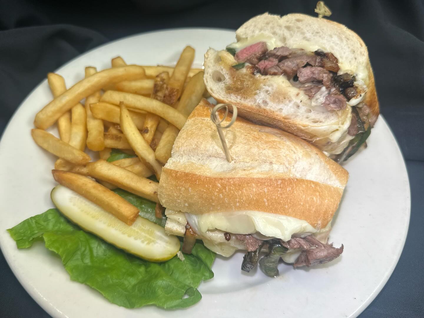 Enjoy our cheesesteak sandwich for lunch today.