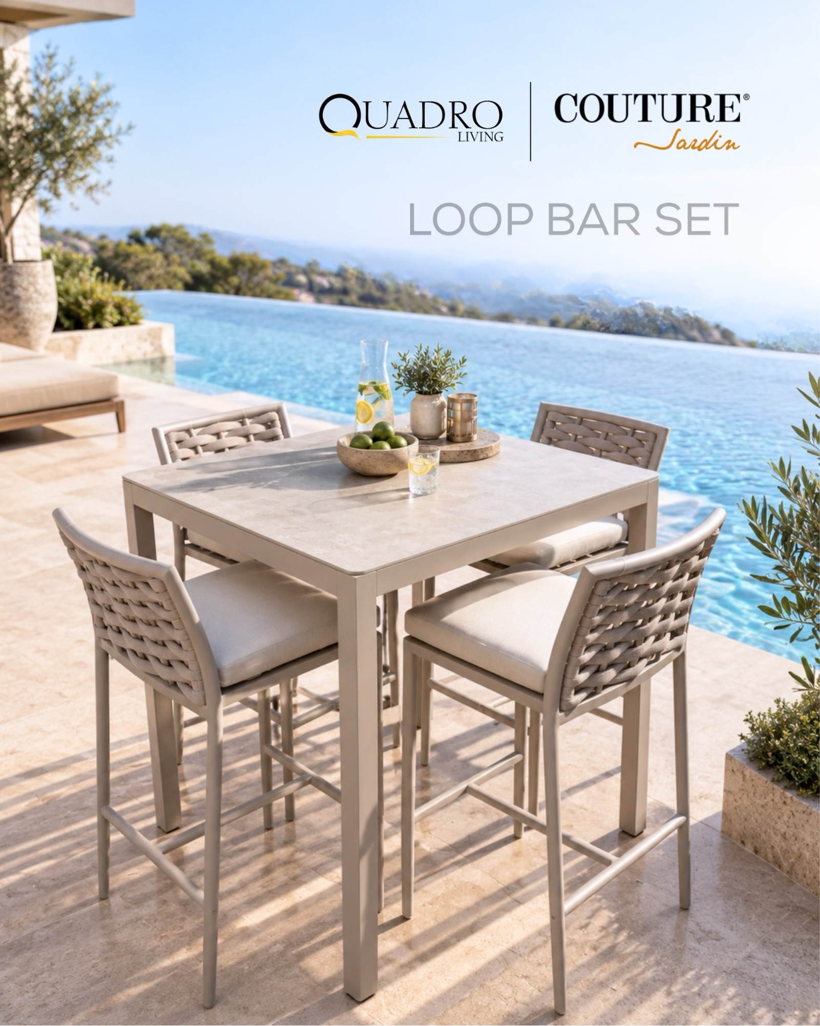 Your terrace is about to become the best bar in the city.
The Loop Bar Set by Couture Jardin. Four woven bar stools, a stone-finish table, and a setting made for long evenings by the pool.
Now exclusively at Quadro Living, Jubilee Hills.
DM “LOOP BAR” for pricing and a showroom visit.
📍 Jubilee Hills, Hyderabad
📞 +91 79979 98836
🌐 www.quadroliving.com
{loop bar set, outdoor bar set hyderabad, outdoor bar stools, luxury outdoor furniture hyderabad, couture jardin india, poolside bar furniture, terrace bar table}
#outdoorbar #outdoorfurniture #couturejardin #quadroliving #jubileehills