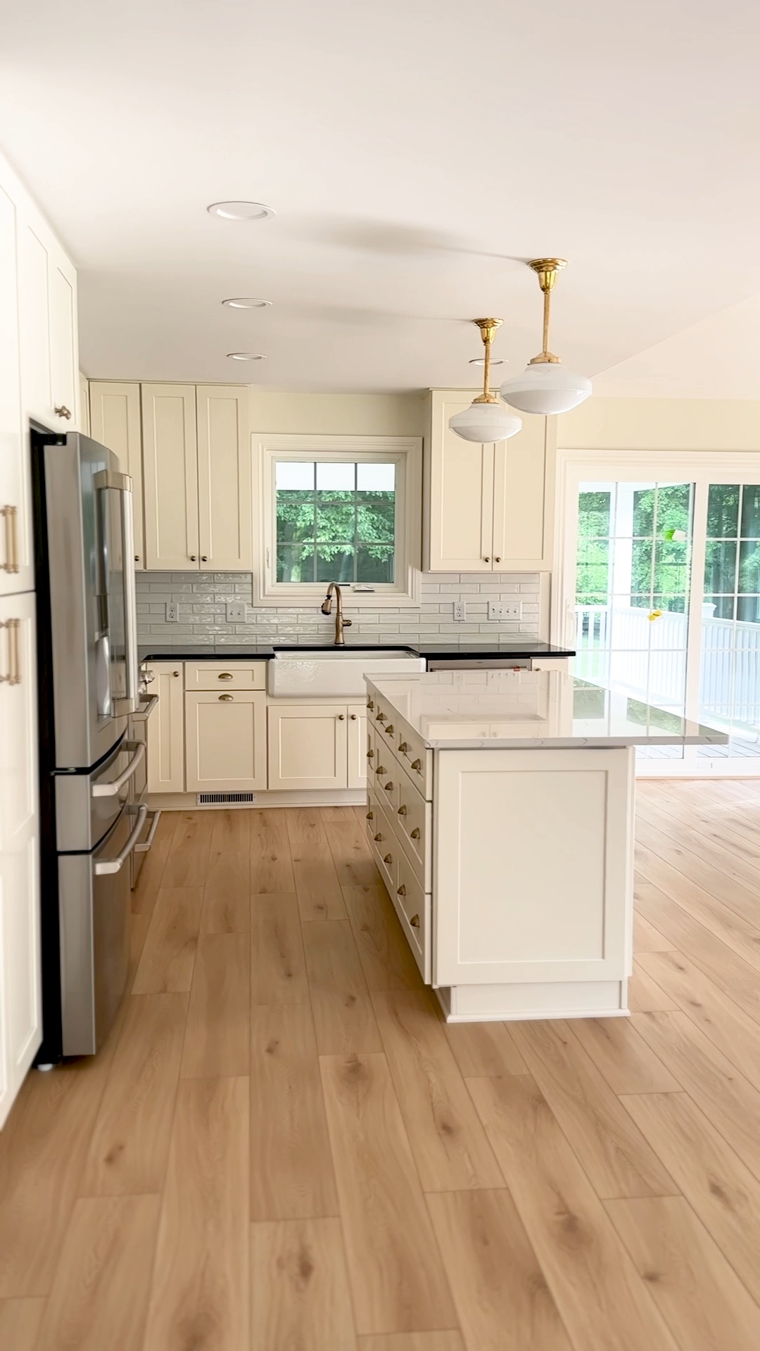 From studs to stunning. 😍 A bright, creamy white kitchen with dark and light countertops and an open layout that completely transformed this space. We love.
Michigan Contractor | Before and After Kitchen | Cream Kitchen | Custom Kitchen | Full Remodel | Millington Builder | New Kitchen