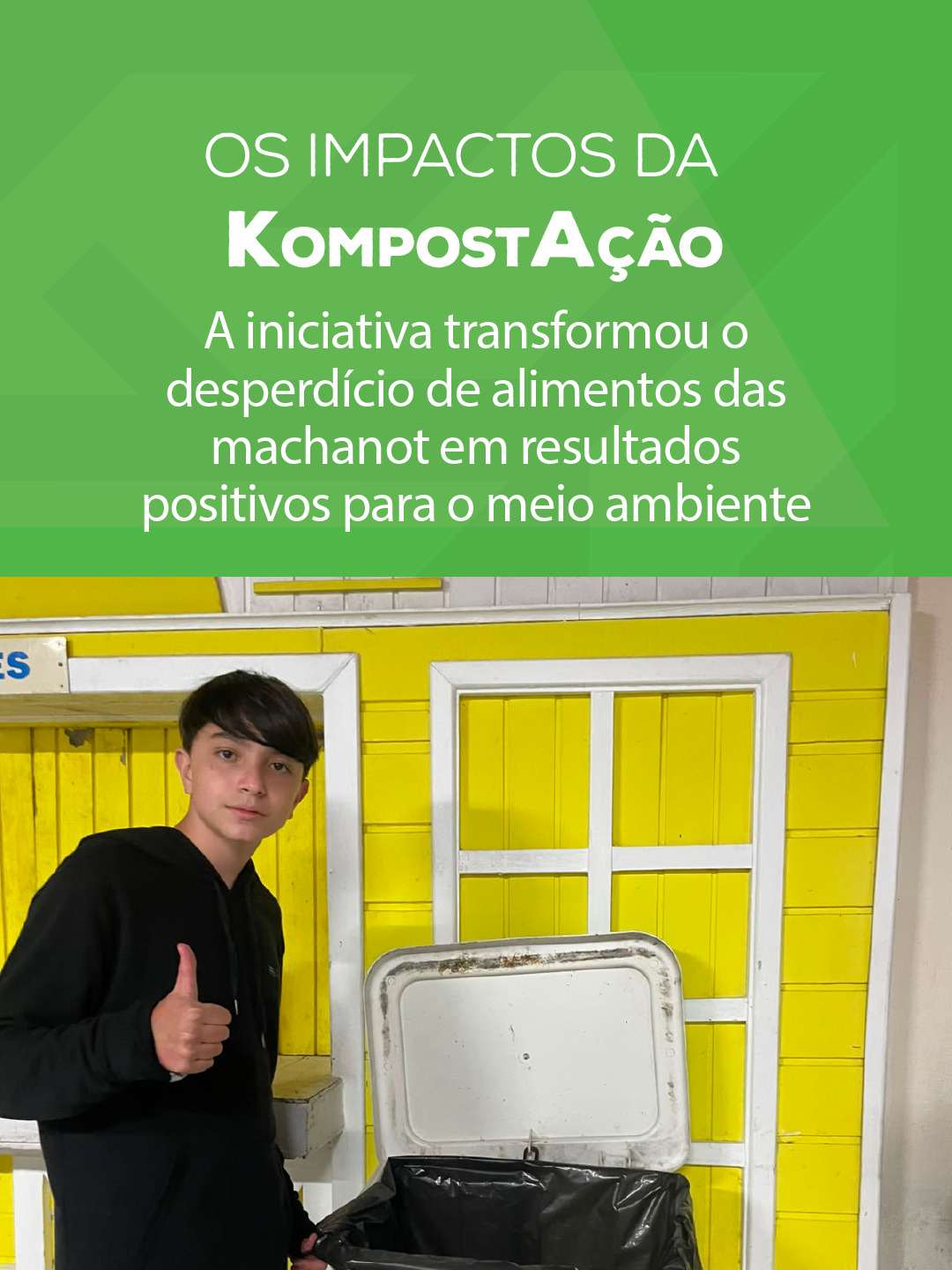 Durante as machanot de inverno, a KompostAção colocou a sustentabilidade em prática.
Os resultados dos acampamentos de Guararema e Salto de Pirapora já mostram parte desse impacto: juntos, foram 60 kg de resíduos orgânicos destinados à compostagem, 46,2 kg de gases de efeito estufa evitados e uma contribuição para a produção de 15 kg de adubo orgânico.
Obrigado a todas as tnuot que participaram e fizeram parte dessa iniciativa!
#KKLBrasil