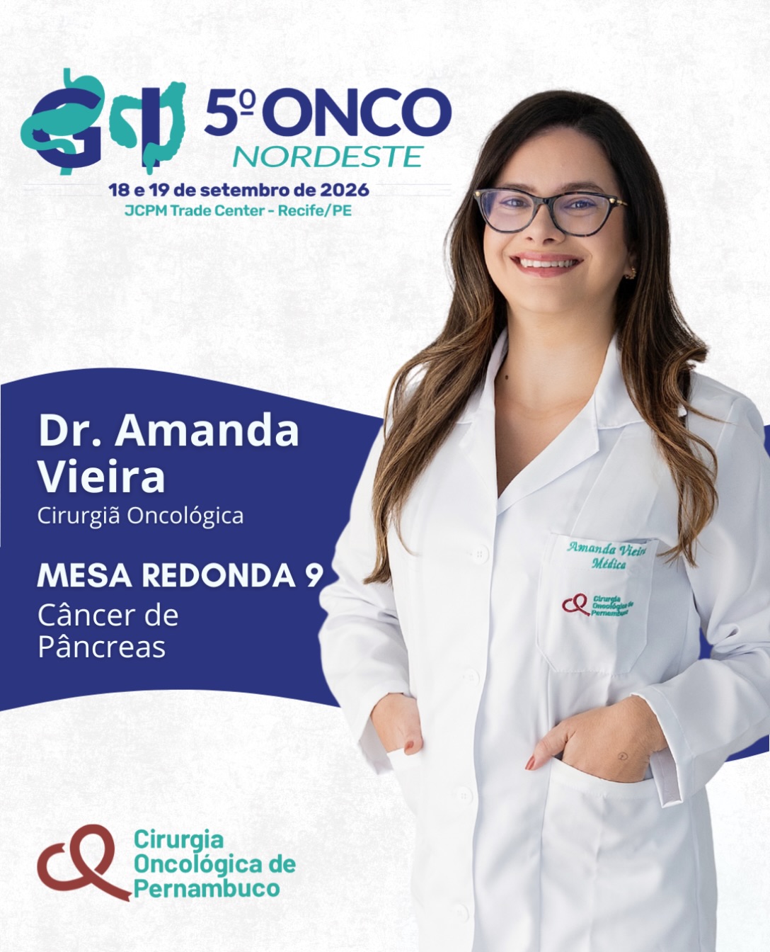 Dra. Amanda Vieira, cirurgiã oncológica da COP, está na Mesa de discussão sobre o Câncer de Pâncreas na 5ª edição do GI Onco Nordeste.
🤝 conte com a COP.