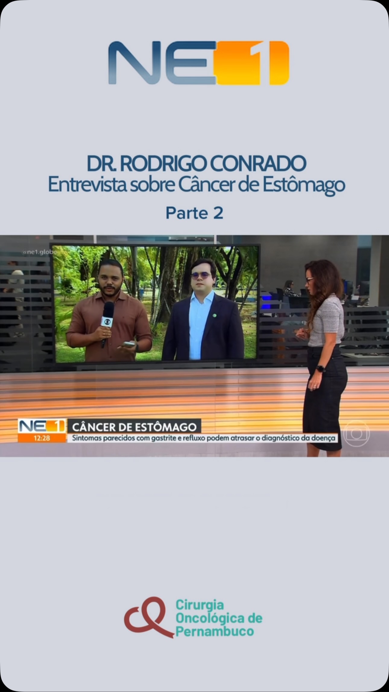 São muitas as dúvidas da população sobre o câncer de estômago. Na segunda parte da entrevista ao repórter @joab_alves1 para o NE1 o médico respondeu diversas perguntas.
👉🏼 acompanhe.
🤝 conte com a COP.