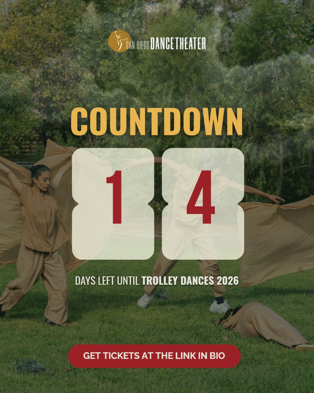Let the countdown to Trolley Dances begin! Only 14 days to go until we get to ride along the MTS trolley line and experience incredible site-specific dance works together!
Learn more at the link in bio or visit sandiegodancetheater.org
#sddt #sandiegodancetheater #trolleydances #trolleydances2026 #sandiegositespecificdance
