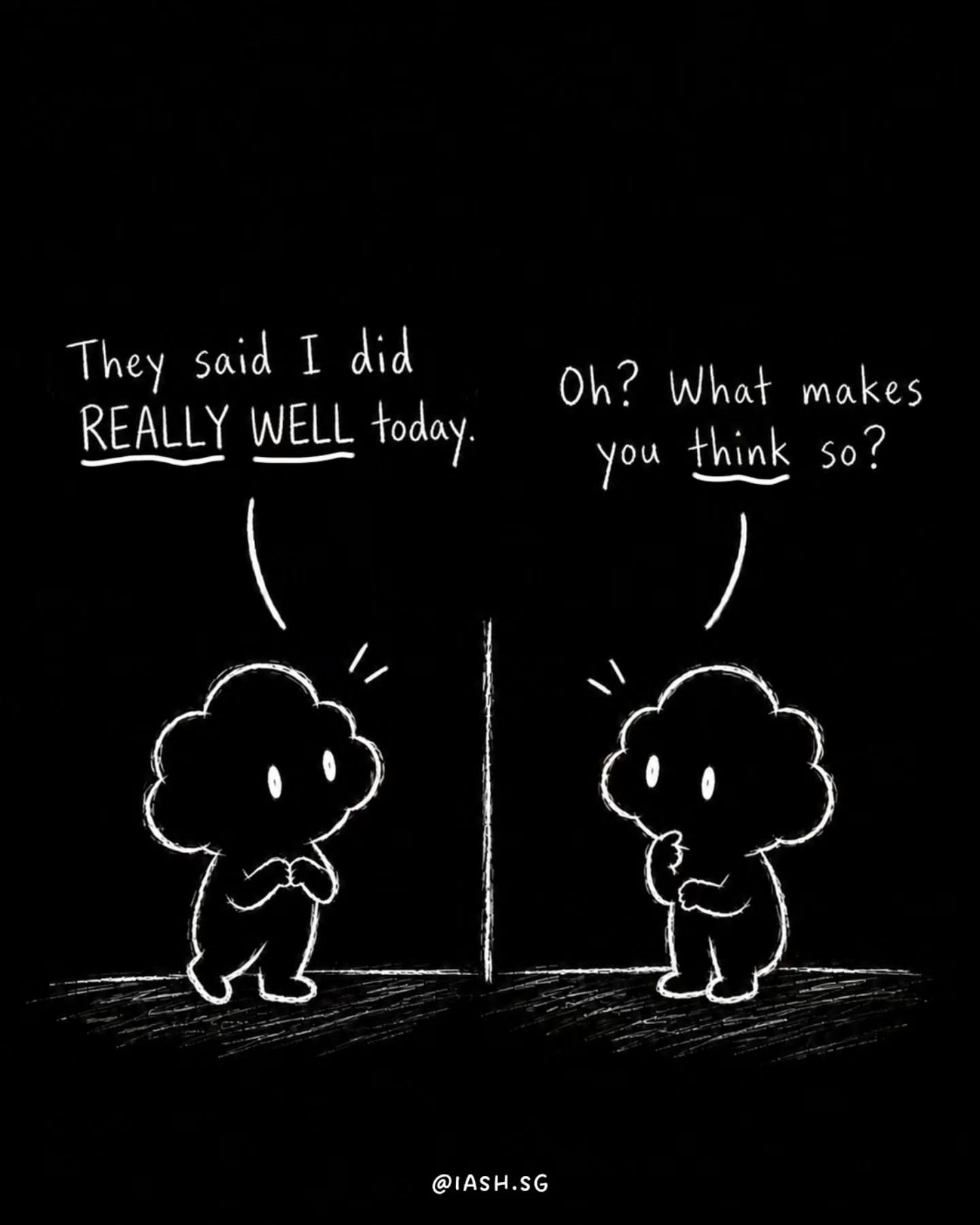 Let this sit for a minute.
And if this resonates, come join us for our next Kopi Chats.
You’re welcome to just come, sit around, chill and listen in. You don’t have to share anything if you don’t want to okay?
This round, we’re talking about why it can be so hard to receive compliments.
Sometimes, someone says something good about us and we just… don’t believe them, right?
The compliment slides off, we brush it aside, or our mind immediately finds a reason why it isn’t true.
And if that’s you, this conversation is for you.
Because a lot more of us struggle with this than we realise—especially when we have a very critical mind, don’t feel particularly good about ourselves, or always feel like we’re not quite good enough.
So if you experience imposter syndrome, struggle with your self-esteem, or simply want to learn how to let the good things people say about you stay for a little longer, come join us.
The circle is small, intimate and confidential.
And most importantly, it’s kind.
Let's stay kind.
See you there.
Take care,
Team IASH
#ImposterSyndrome #SelfEsteem #SelfWorth #InnerCritic #MentalHealthSingapore