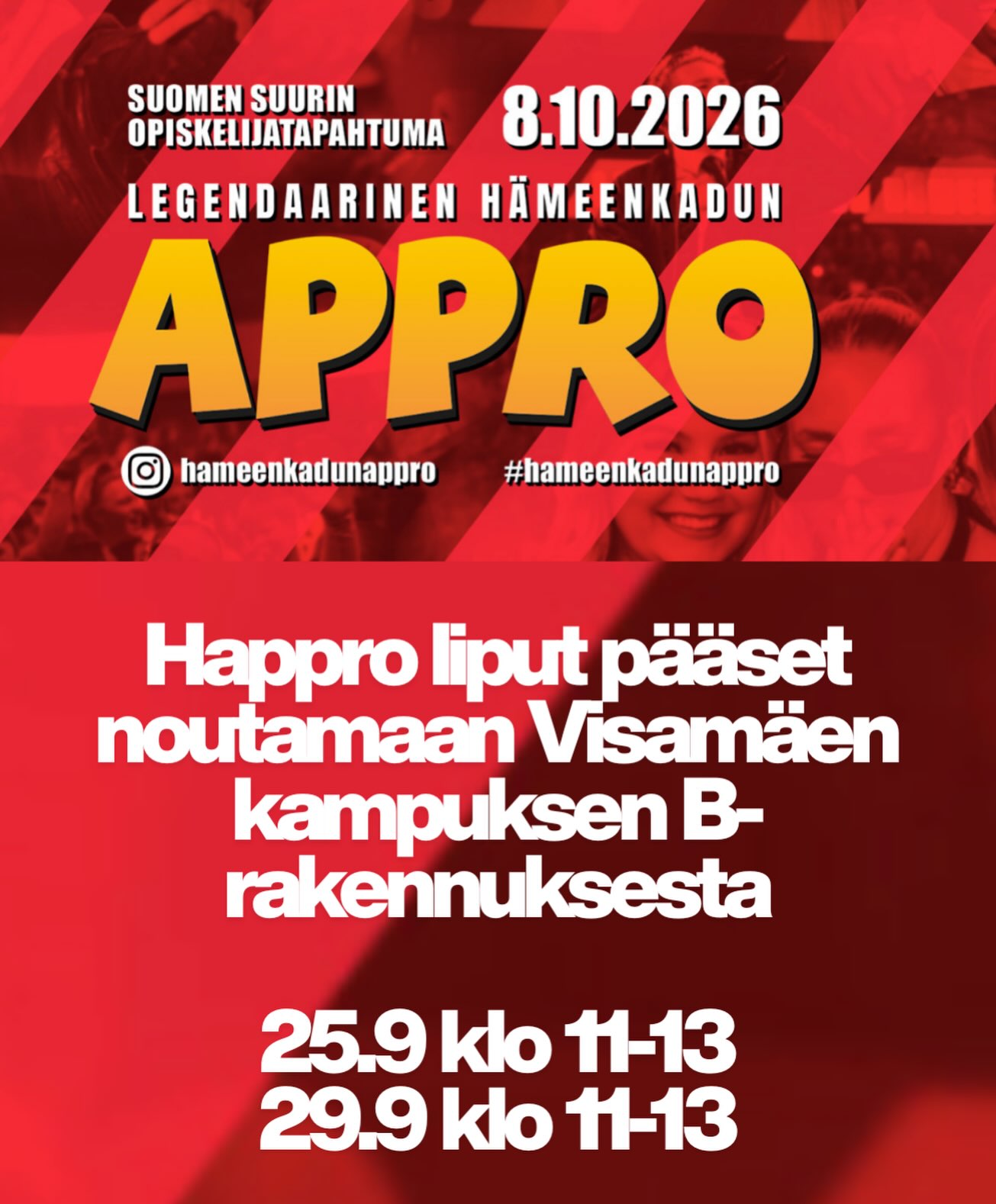 Happro lippujen lunastusajat! Ainejärjestön toimiston löydät B rakennuksesta, pääovista vasemmalle ja hetken matkaa käytävää pitkin ☺️🙏🏻 Meidän hallituslaisia on siellä odottelemassa lippujen kanssa! Nähdään! 🤩🤩