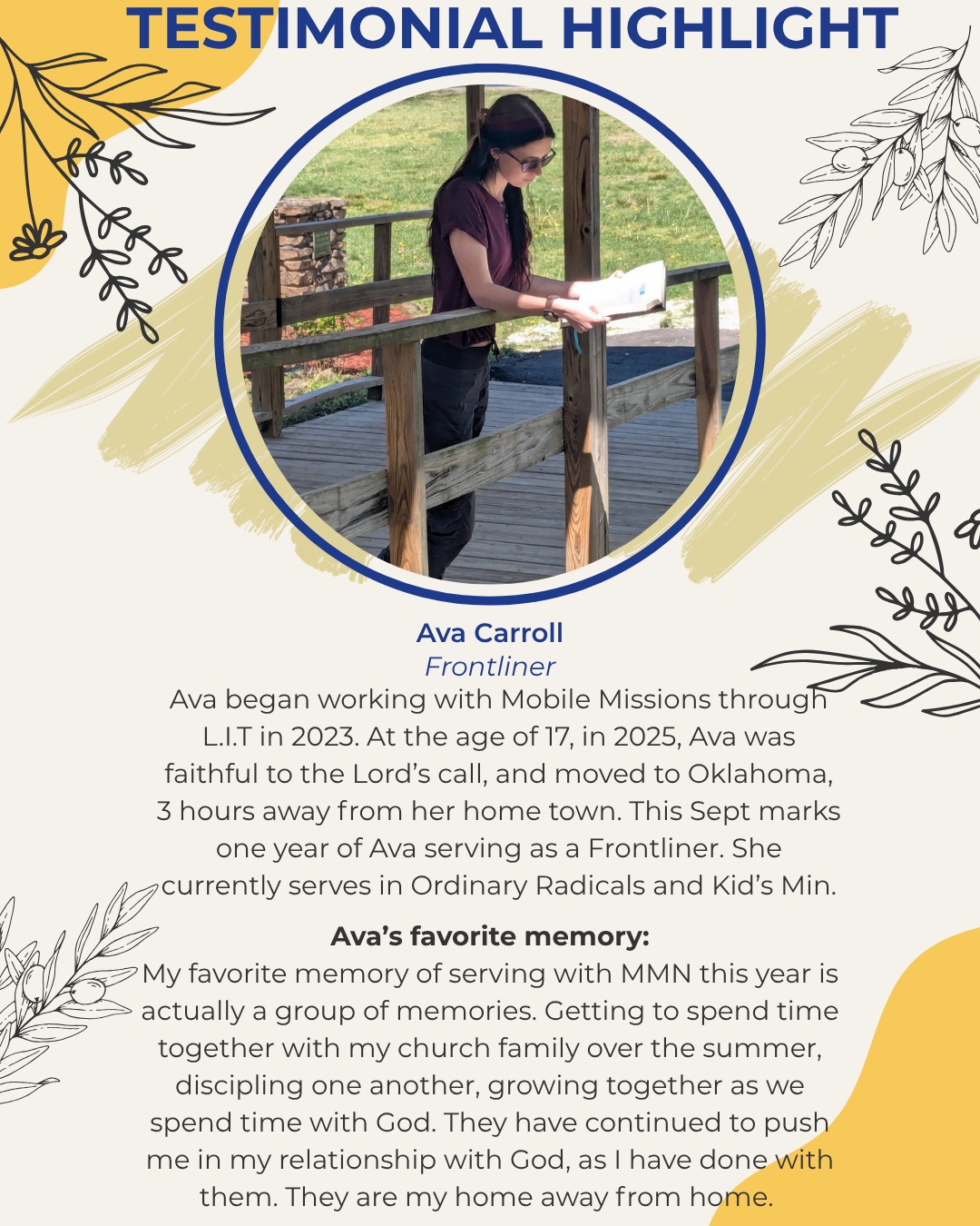 Congratulations Ava on one year of service!