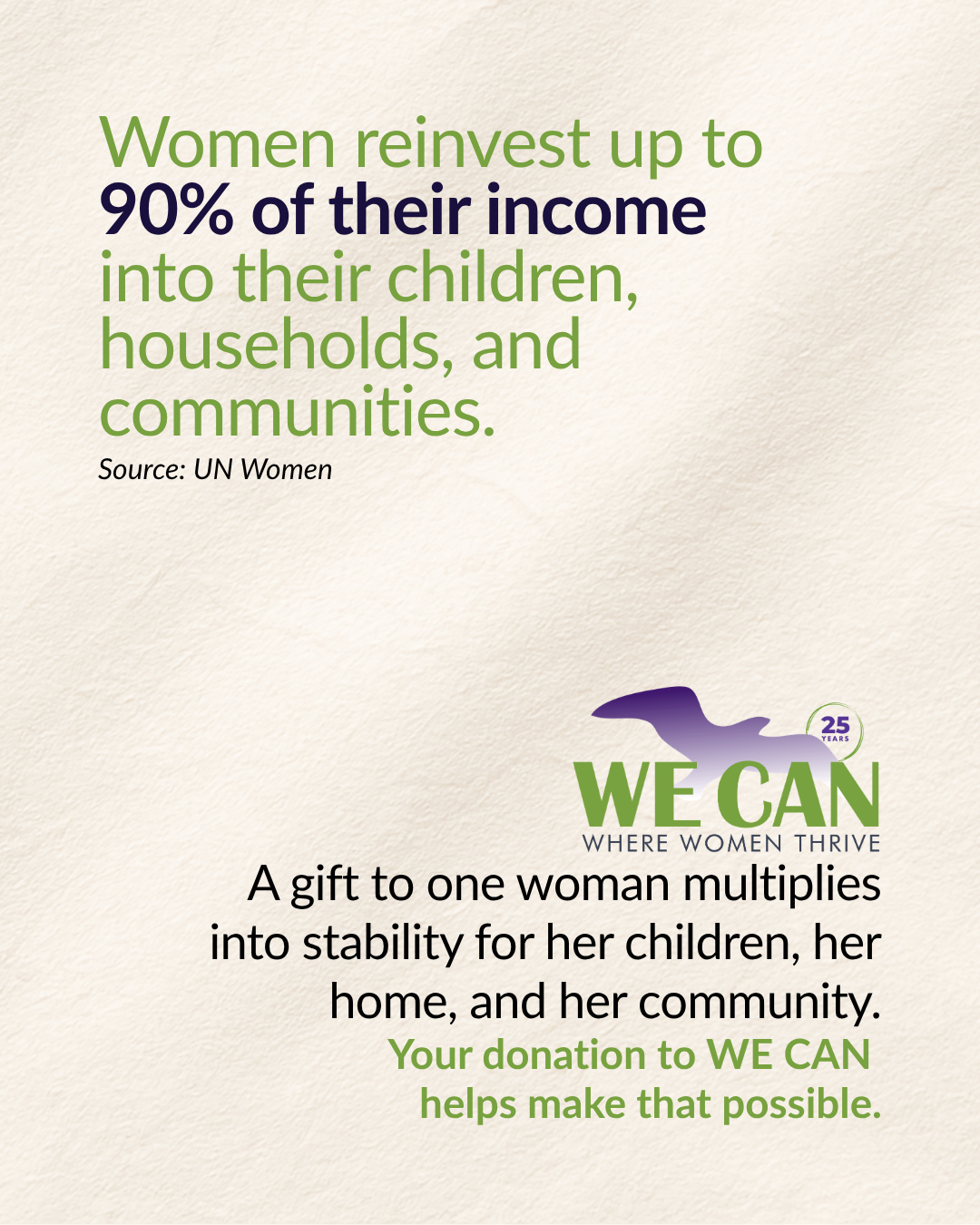When you support one woman, that support doesn't stop with her. It reaches her kids, her home, her whole community.
That's the kind of impact your donation to WE CAN makes possible.
Give today ➡️ wecancenter.org/ways-to-give or contact Kat Pannill at kat@wecancenter.org to learn more.