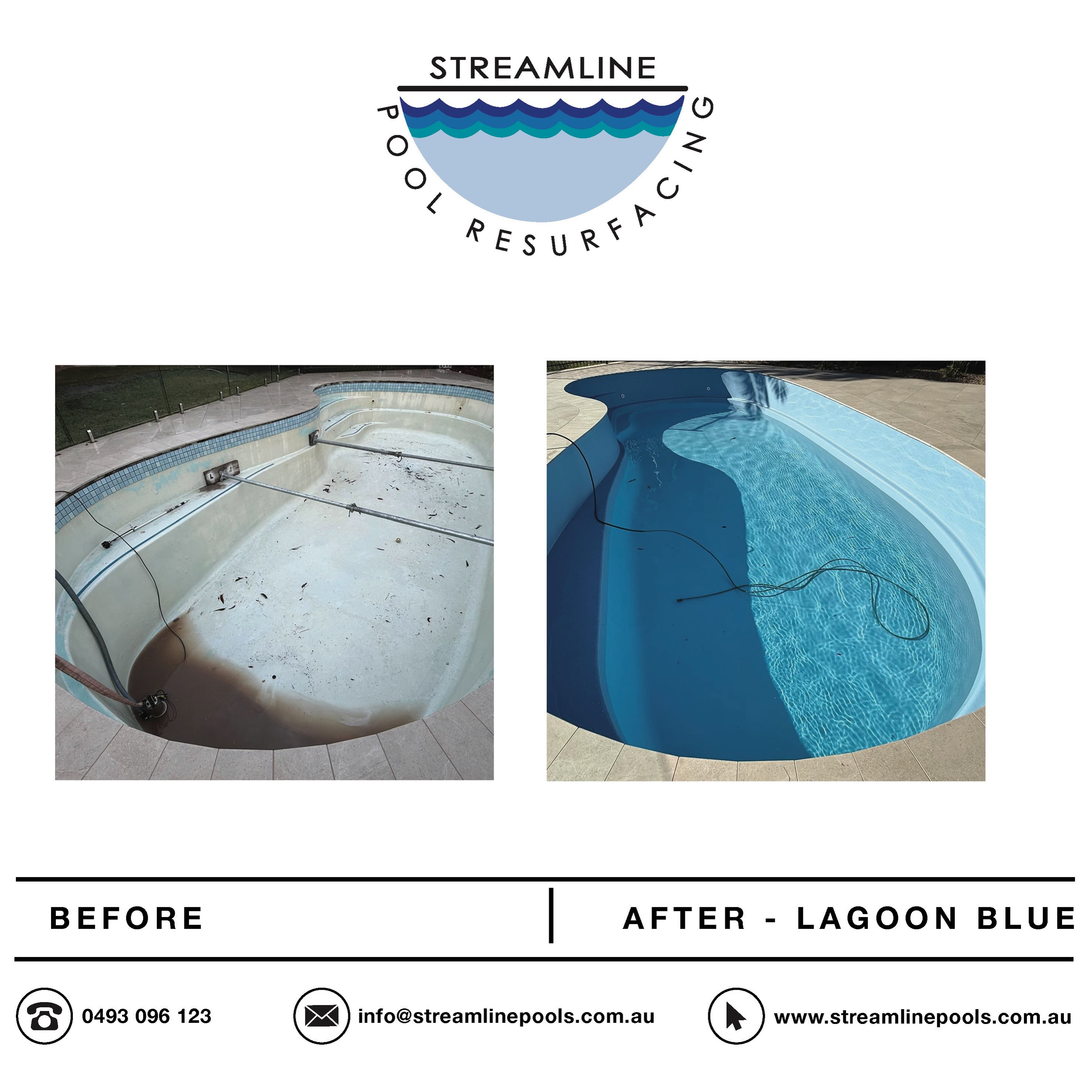 Before and after of a full fibreglass resurfacing & osmosis repair finished off in Lagoon Blue, located in Buderim, Sunshine Coast
.
.
.
#streamlinepoolresurfacing#investment #fiberglasspoolresurfacing #swimmingpoolresurfacing #australianbackyard