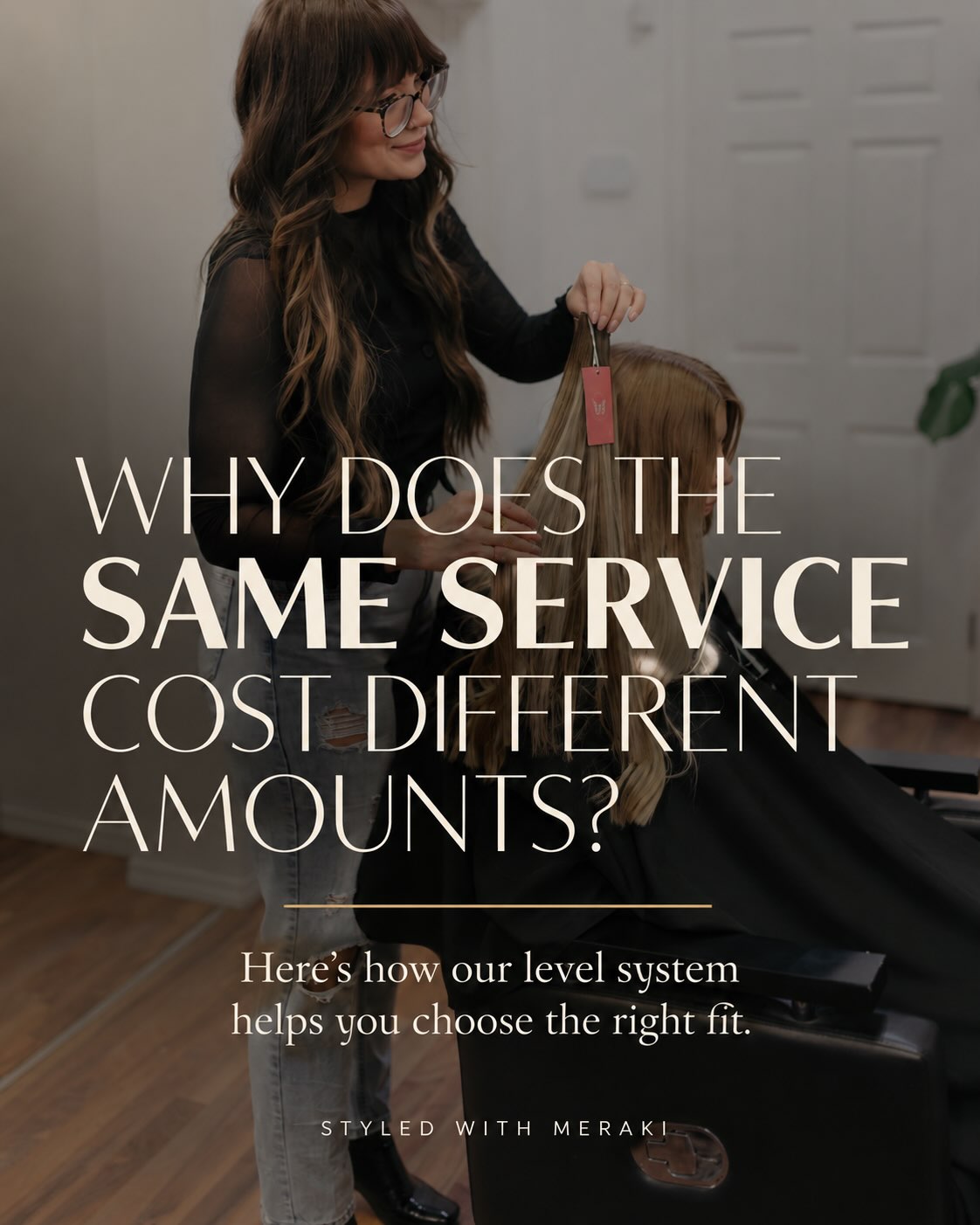 Ever wonder why the same service can cost differently depending on who you book with?
At Styled With Meraki, our team works within a level system.
Each level reflects experience, education, efficiency, demand and career growth. Different levels come with different price points.
What stays the same is our standard of care, our commitment to education and the experience we want every guest to have.
Our level system gives you more choice. You can choose the provider who best fits your budget, schedule, personality and hair goals.
Some providers are newer and growing their confidence, speed and clientele. Others bring years of experience, advanced education and higher demand.
Different levels. Different prices. Same Meraki standard.
Not sure who to book with? Our front desk team can help match you with the right provider.
