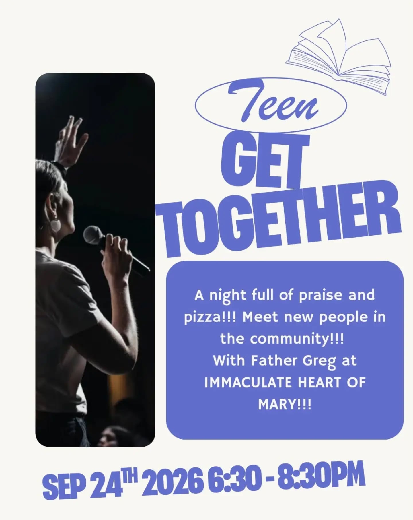π Friends, food, and faith!! π
Calling all teens! Come hang out with us for a night full of fun, friendship, and free pizza. Itβs the perfect chance to meet new friends in the community, and grow in your faith!
π When: Thursday, September 24th, 2026 | 6:30 PM - 8:30 PM
πWhere: Immaculate Heart of Mary Parish
No need to bring anything - just bring yourself (and a friend)! See you there! β¨π
#TeenGroup #YouthMinistry #Friends #Pizza #FaithAndFriends