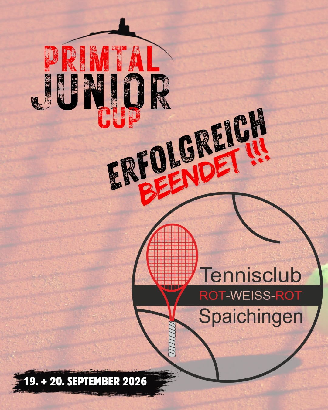 🎾 Erfolgreicher Primtal-Junior-Cup beim TC Spaichingen! 🎾
Rund 30 Nachwuchsspieler:innen kämpften am 19. & 20. September bei bestem Wetter in spannenden Matches um Ranglistenpunkte. ☀️💪
Mit leckerer Verpflegung und toller Stimmung war es ein rundum gelungenes Turnierwochenende! 🎾❤️