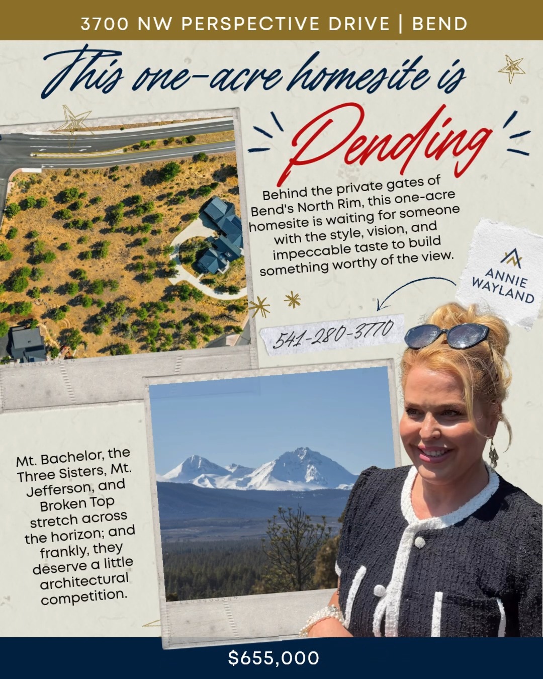 Pending | North Rim Homesite
Behind the private gates of Bend’s North Rim, this one-acre homesite has officially found its buyer.
With sweeping views of Mt. Bachelor, the Three Sisters, Mt. Jefferson, and Broken Top, this property offered the kind of Central Oregon canvas that does not come along often — private, spacious, and ready for someone with the vision to build something worthy of the view.
The mountains made their move.
Now this homesite is one step closer to its next chapter.
Congratulations to my seller as we move toward closing.
#BendOregonRealEstate #NorthRimBend #CentralOregonRealEstate #CentralOregonHomes #BendLandForSale