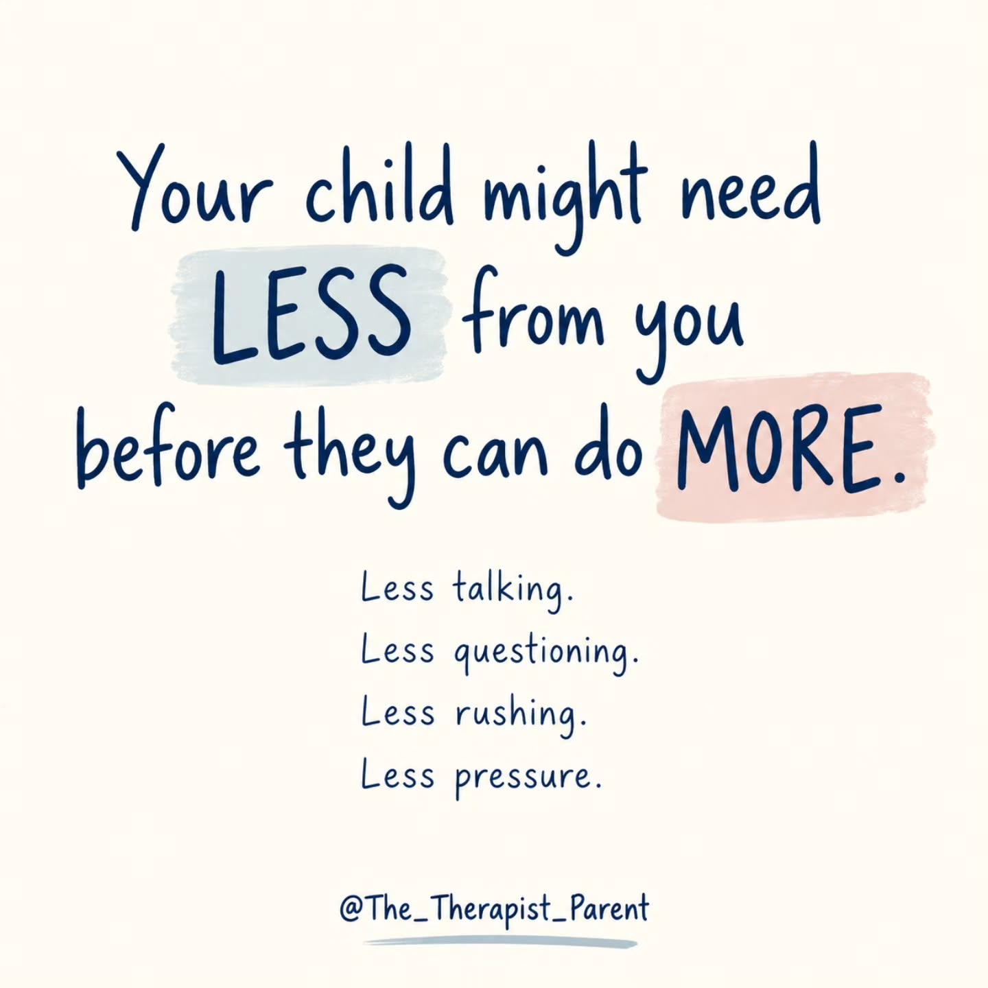When a child is overwhelmed, we often respond by adding more — more questions, more explanations, more reminders, more encouragement.
But an overwhelmed brain may not be able to take in more.
Sometimes the most helpful thing we can do is reduce the demands, give them time, and help their nervous system feel safe enough to come back online.
Support first. Skills come after regulation.
I talk more about understanding what’s underneath behaviour and responding differently in Guidance from The Therapist Parent.
@The_Therapist_Parent
