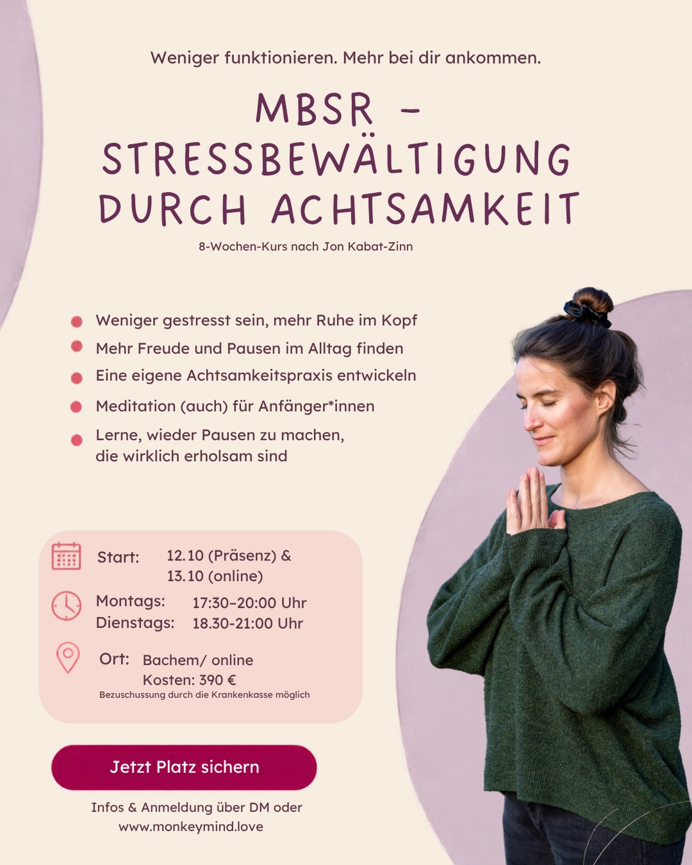 Meine Elternzeit ist vorbei und es ist crazy jetzt mit einer neuen Identität weiterzumachen 🫶🏻 Mutterwerden war bisher wirklich das krasseste, was mir passiert ist! Vor allem energetisch/ spirituell gesehen.
Es wird auf diesem Kanal also auch etwas anders weitergehen, weil ich nicht anders kann, als meine Arbeit den Menschen zu widmen, denen mein größter Respekt gilt: Frauen 💜 ich habe mich ganz neu ins Frau-Sein verliebt und staune jeden Tag, wieviel Kraft und Wunder in uns steckt 💪🏻
Die ersten Kurse starten im Oktober, online und in Präsenz im @einkreativeshaus bei Köln. Ich freu mich auf euch. 💕
DM for Info ✨